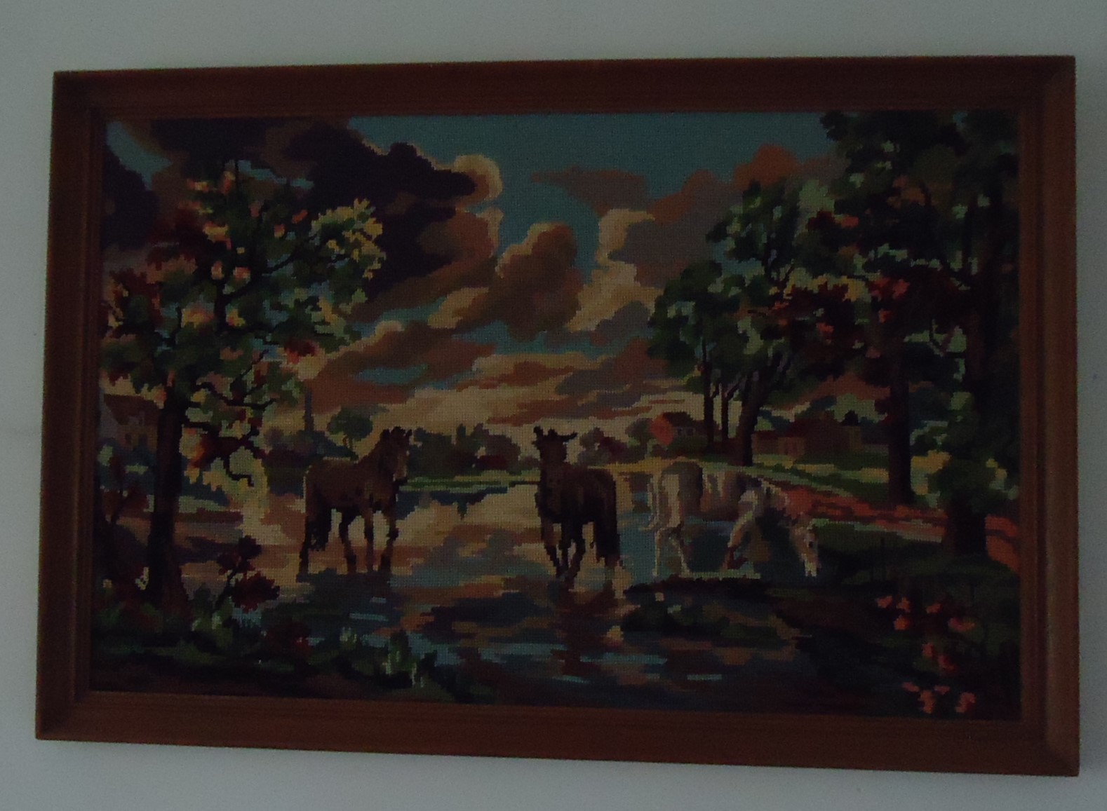 Tableau de chevaux au crépuscule