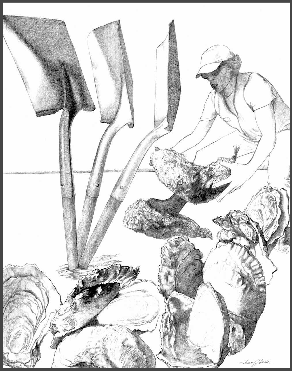 Print of Original Drawing, "Locating the Tidal Zone"