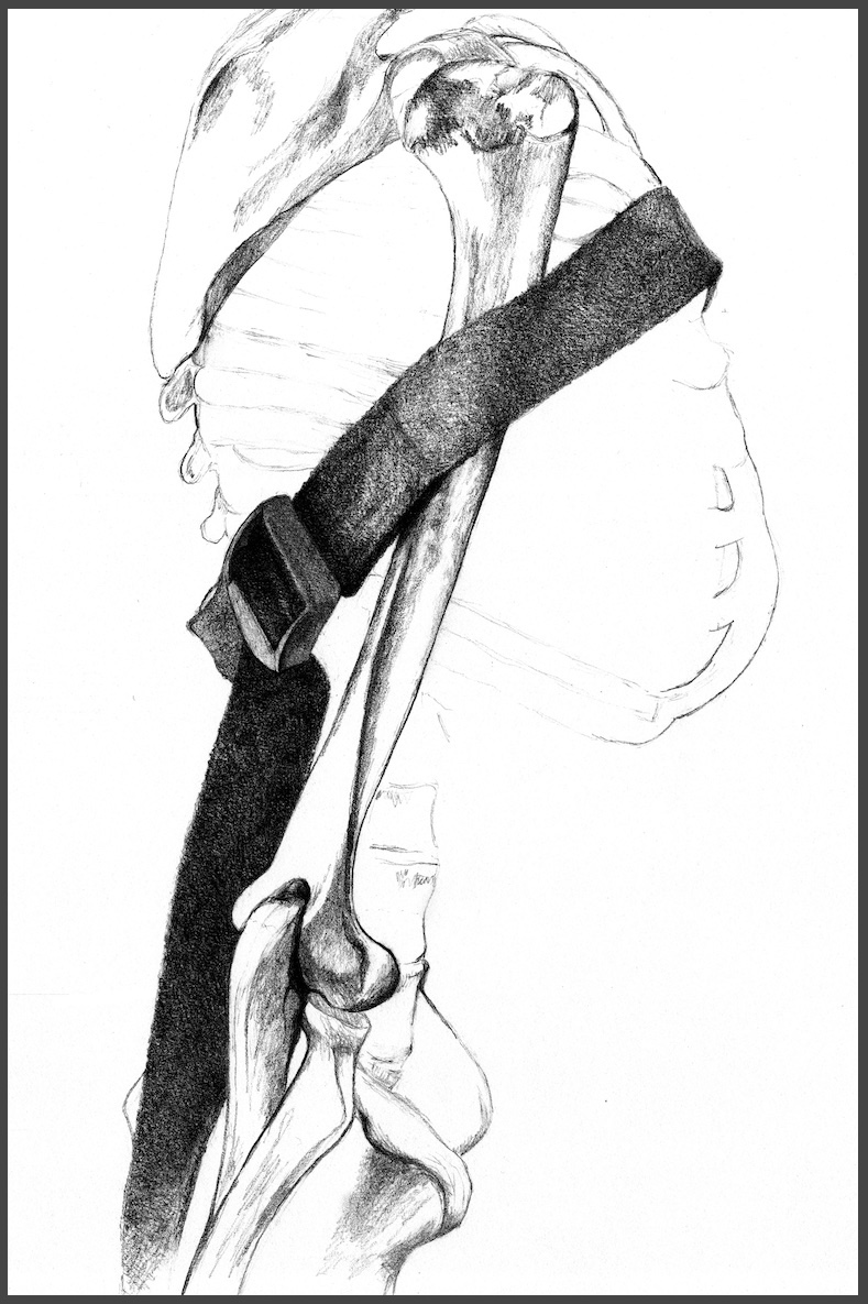 Print of Original Drawing by Susan Johnston, "The Elbow is not an Island"