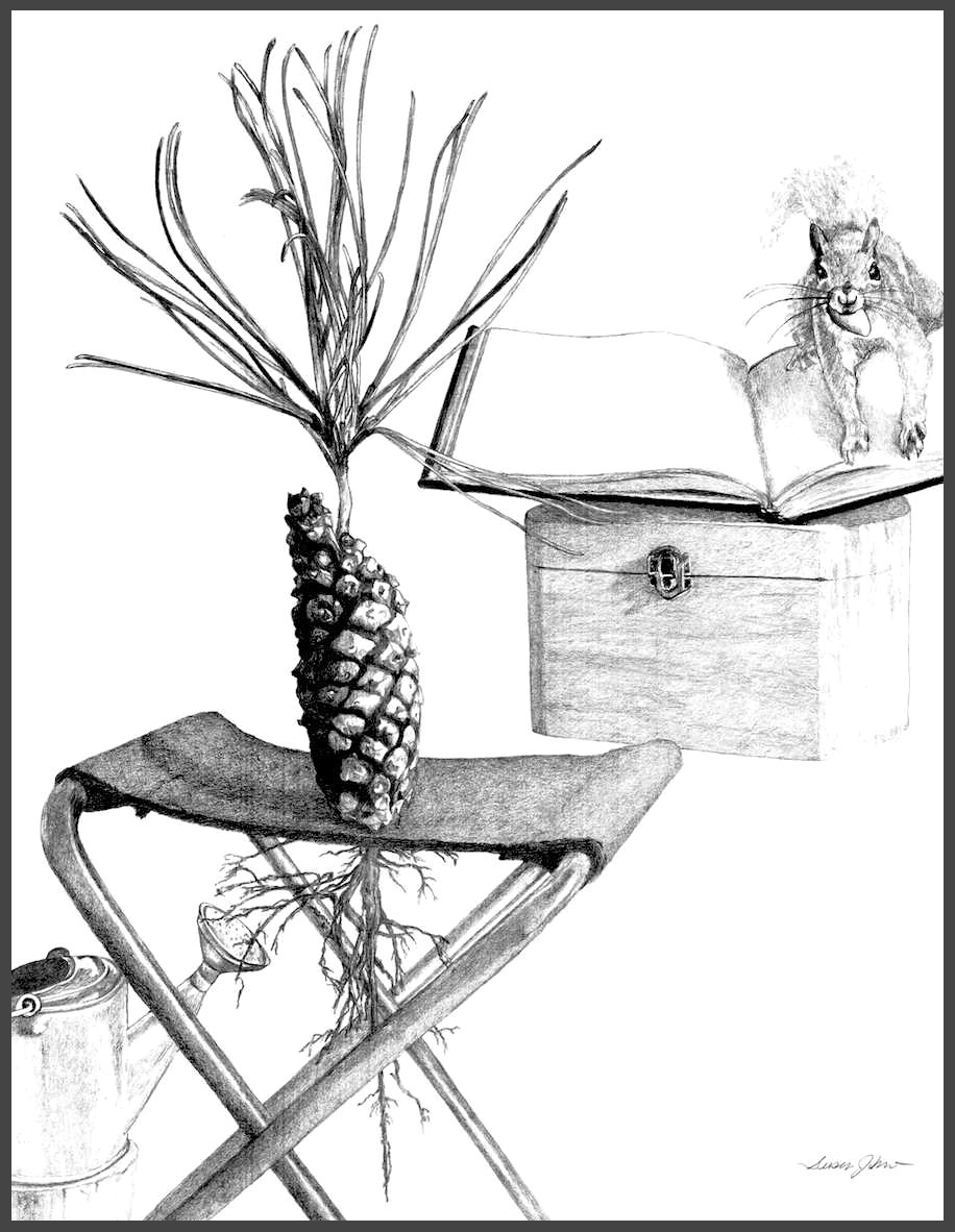  Print of Original Art by Susan Johnston, titled "Carbon Storage"