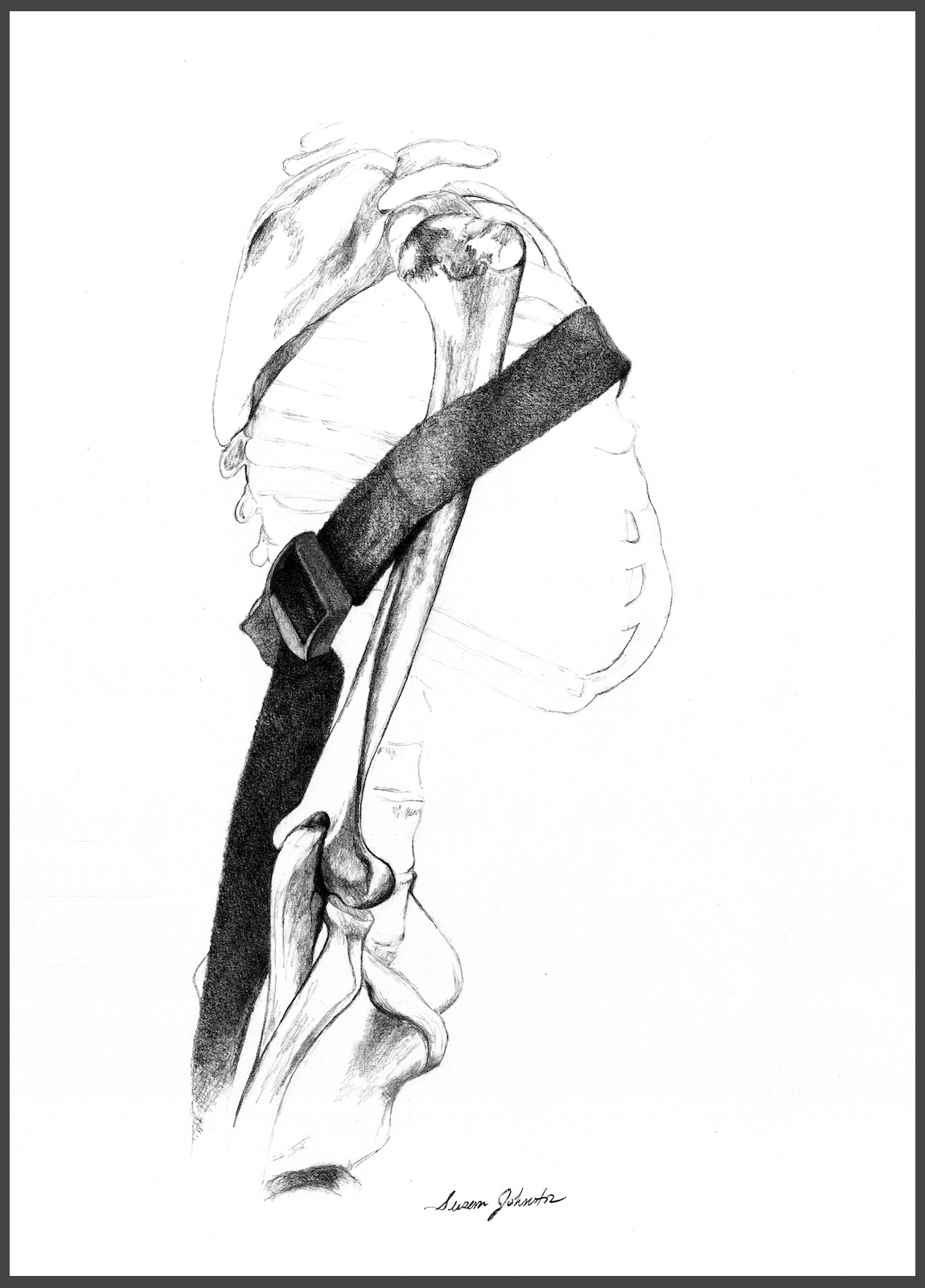 Print of Original Drawing by Susan Johnston, "The Elbow is not an Island"