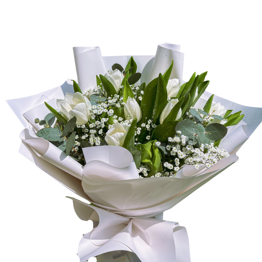 Elegant White Tulip Bouquet