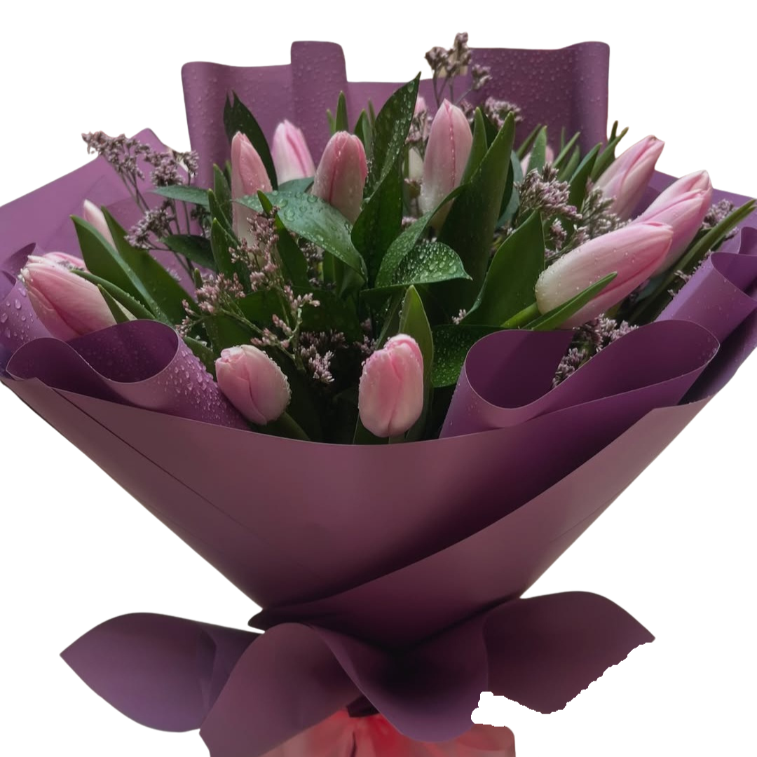Fresh Pink Tulip Bouquet