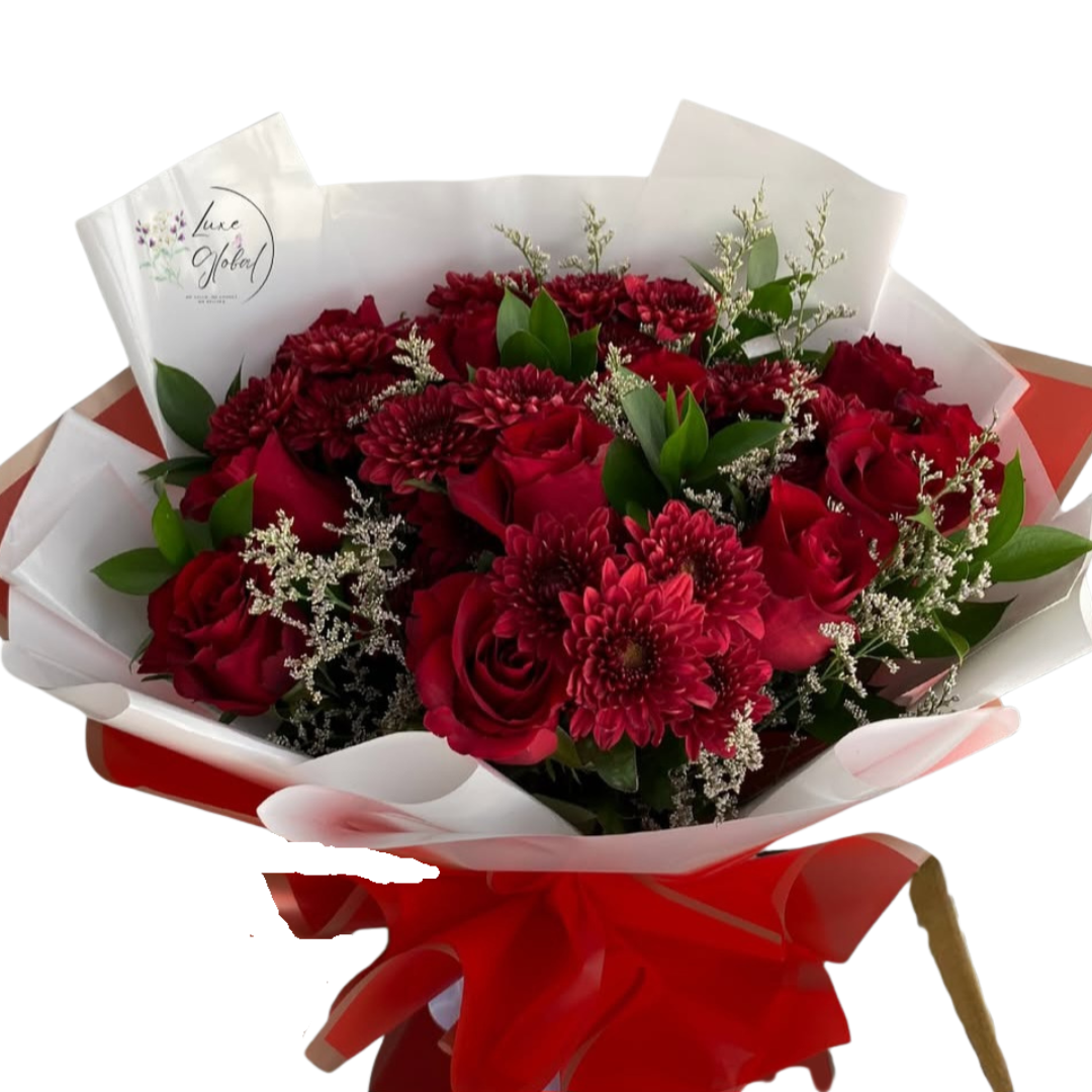 Red Rose and Chrysanthemum Bouquet