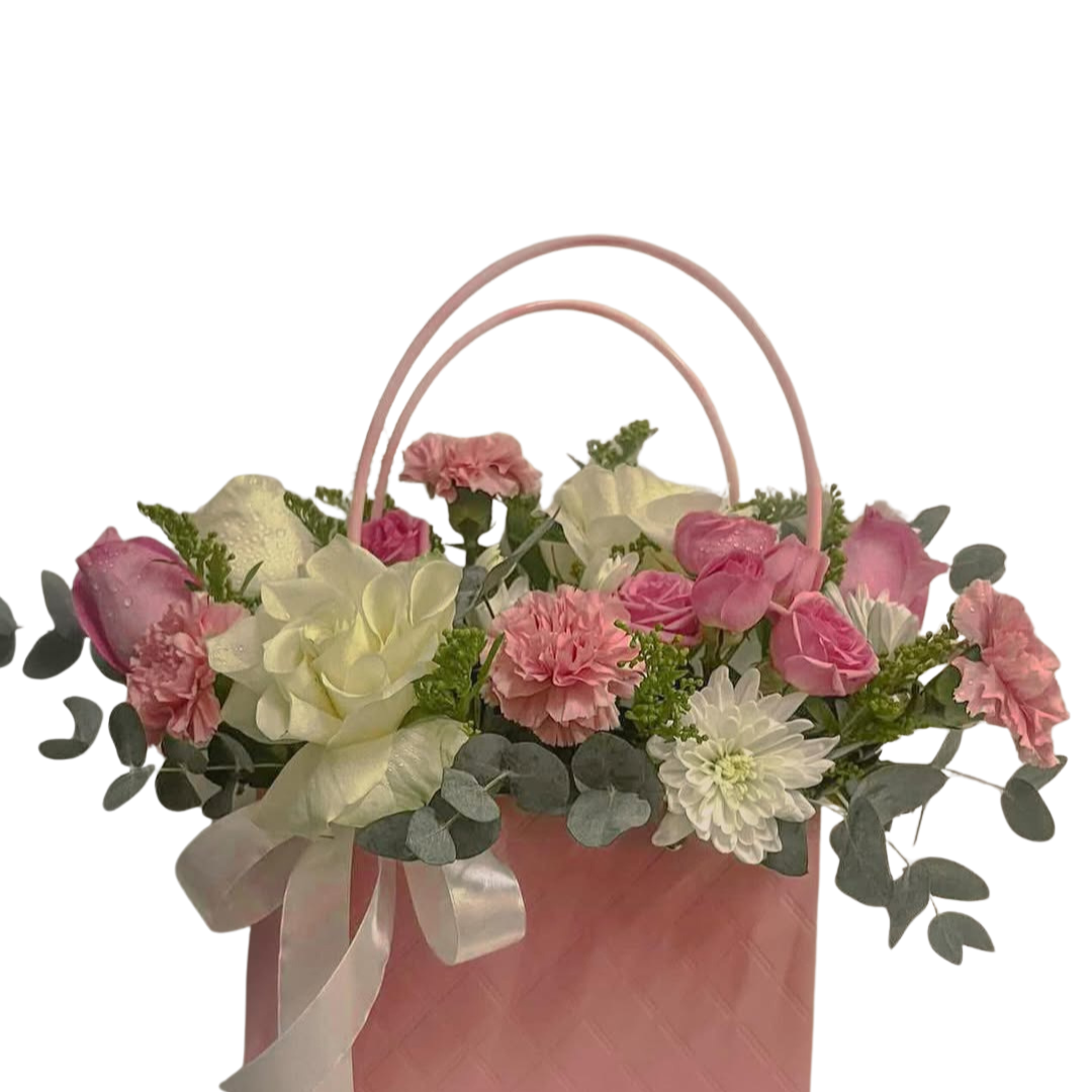 Elegant Pink Floral Gift Bag