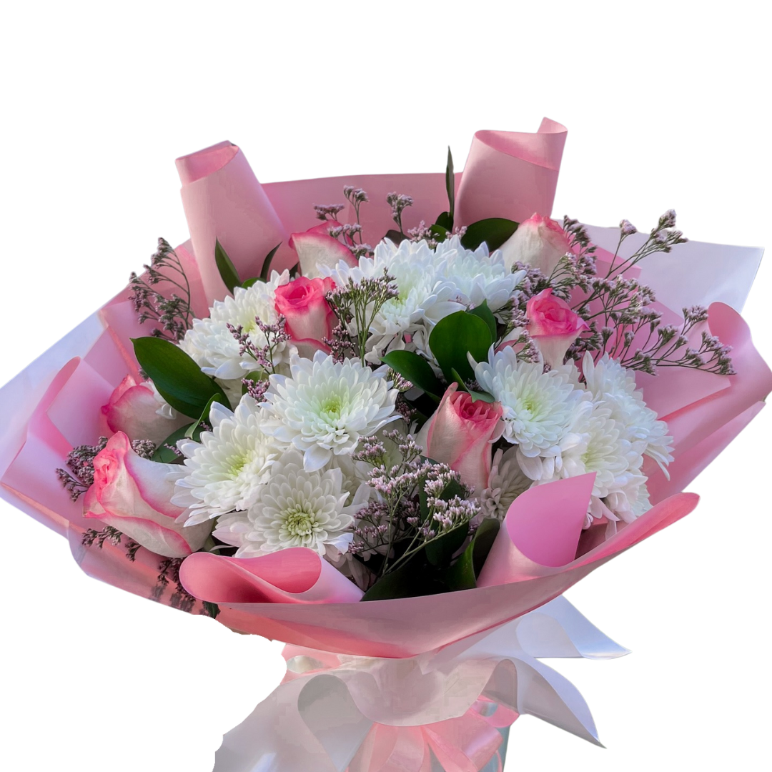 Elegant Pink and White Flower Bouquet
