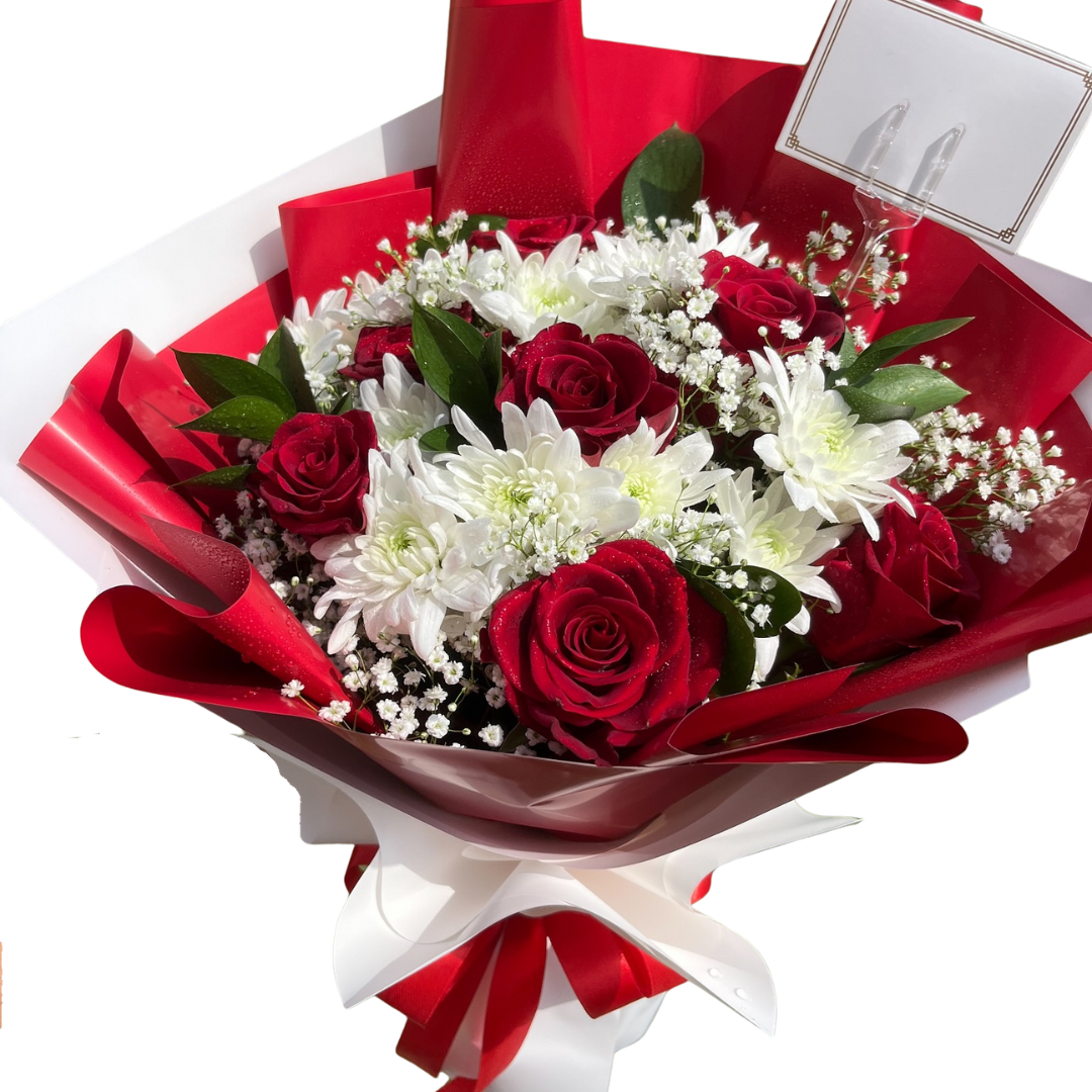 Red and White Flower Bouquet
