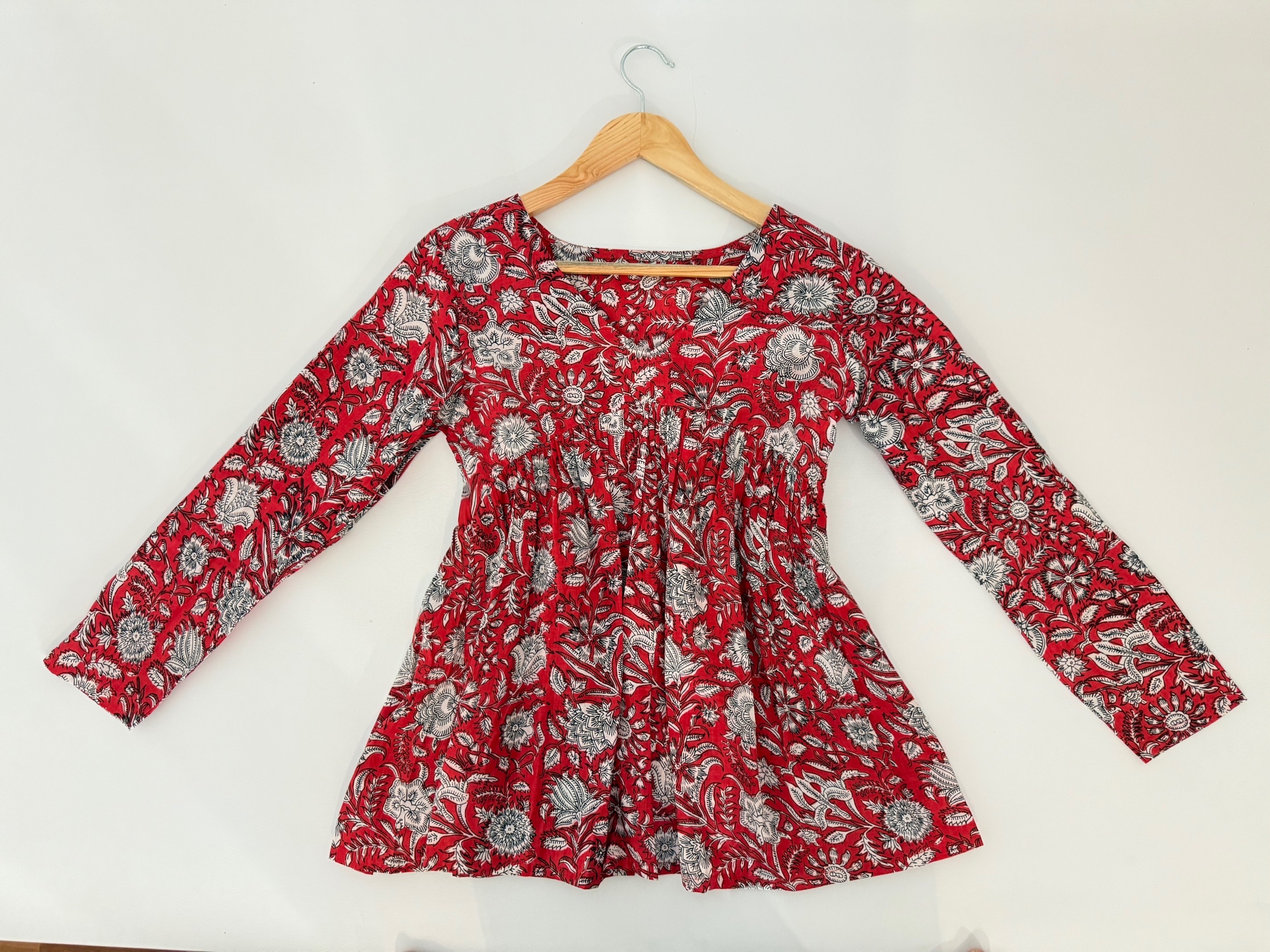 Red Mini Gathers Kurti