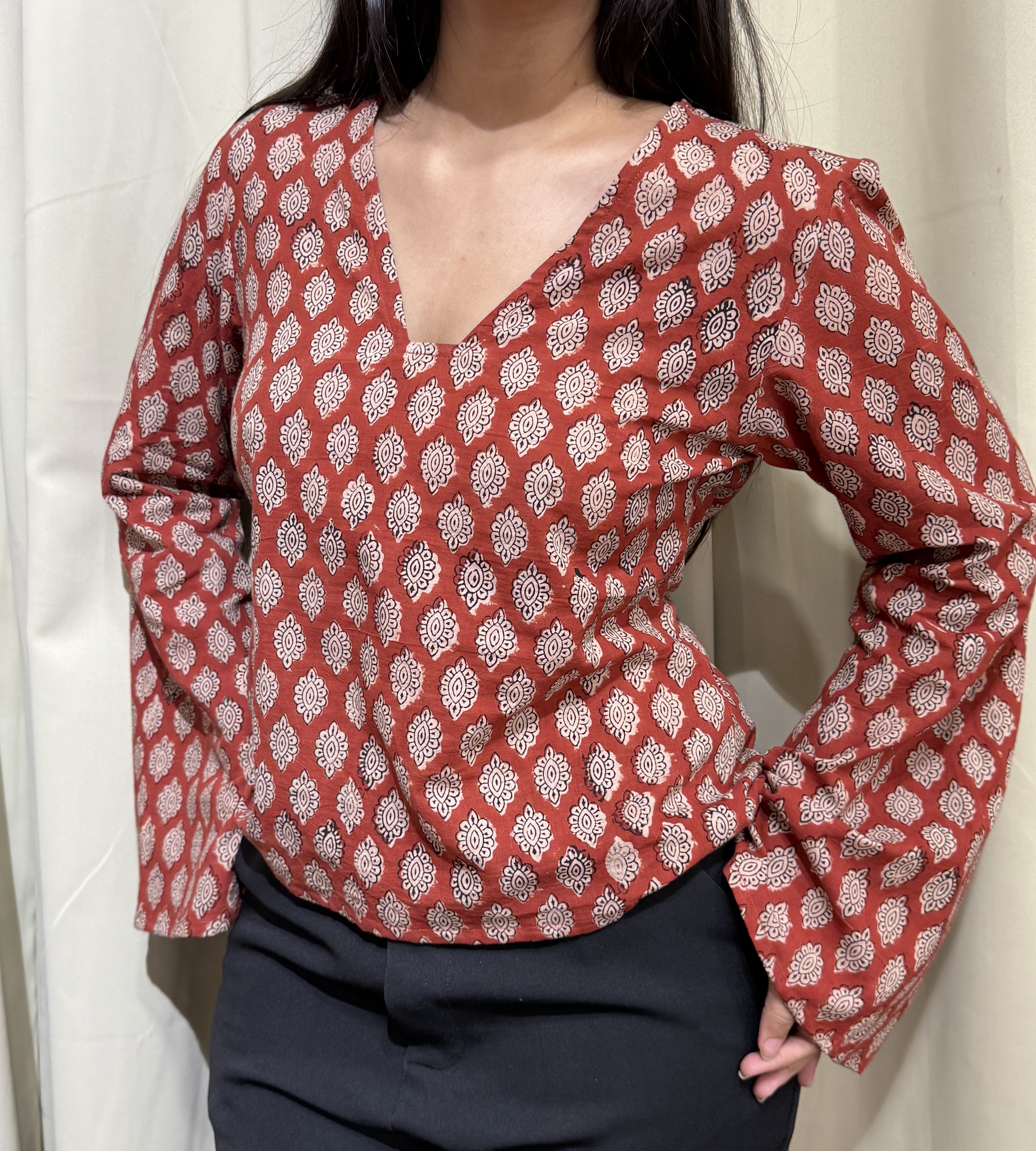 Tie back kurti [red]