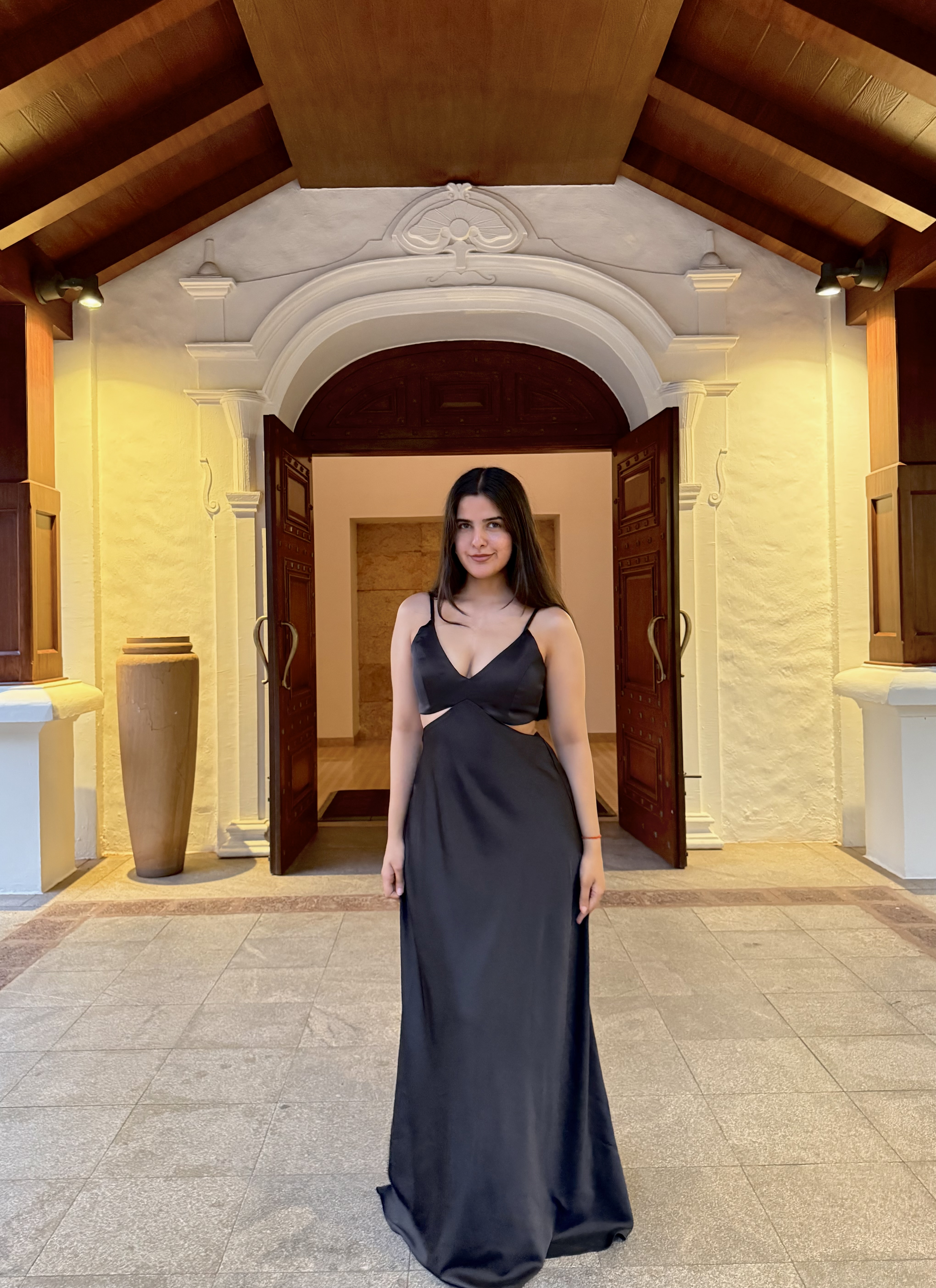 Satin Slit Maxi Dress