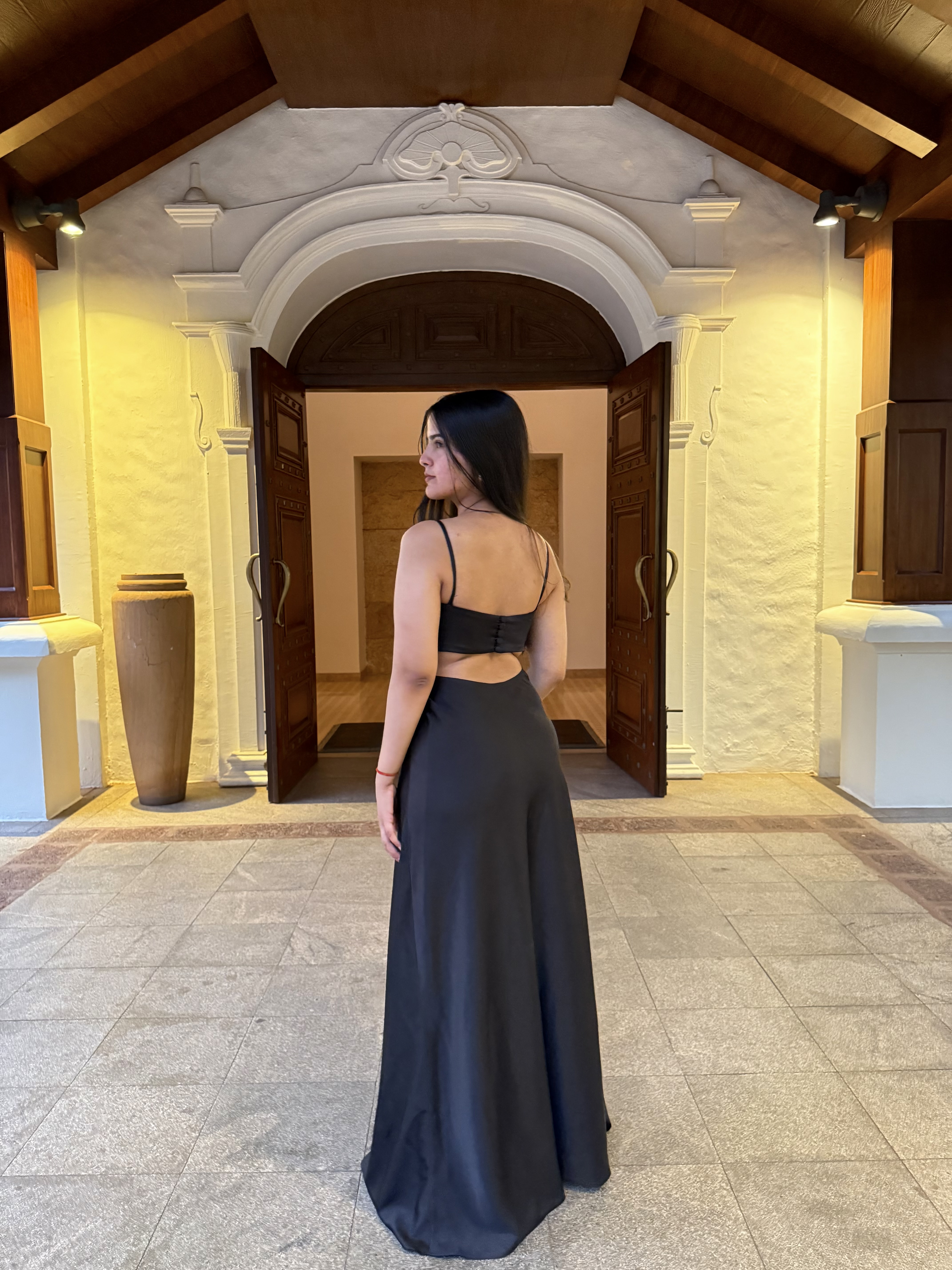 Satin Slit Maxi Dress