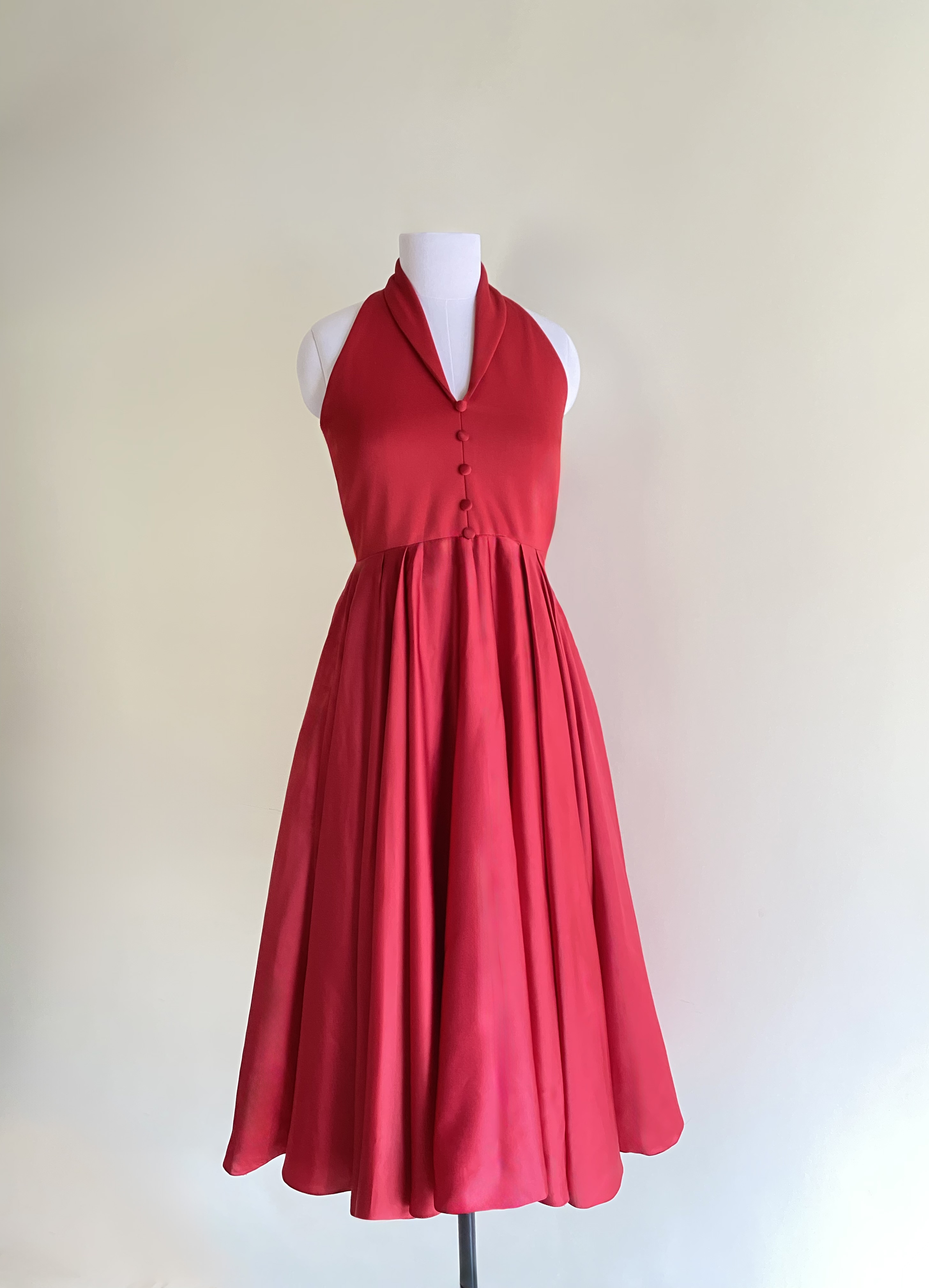 Scarlet red midi dress