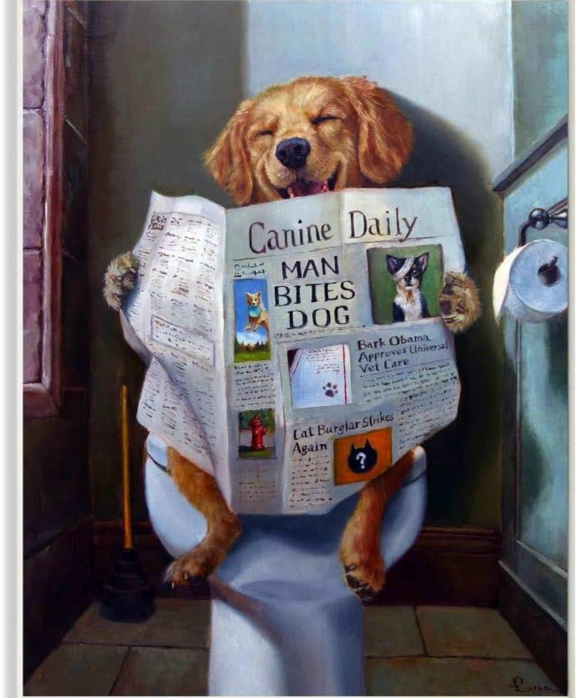 Funny Dog Bathroom Wall Art