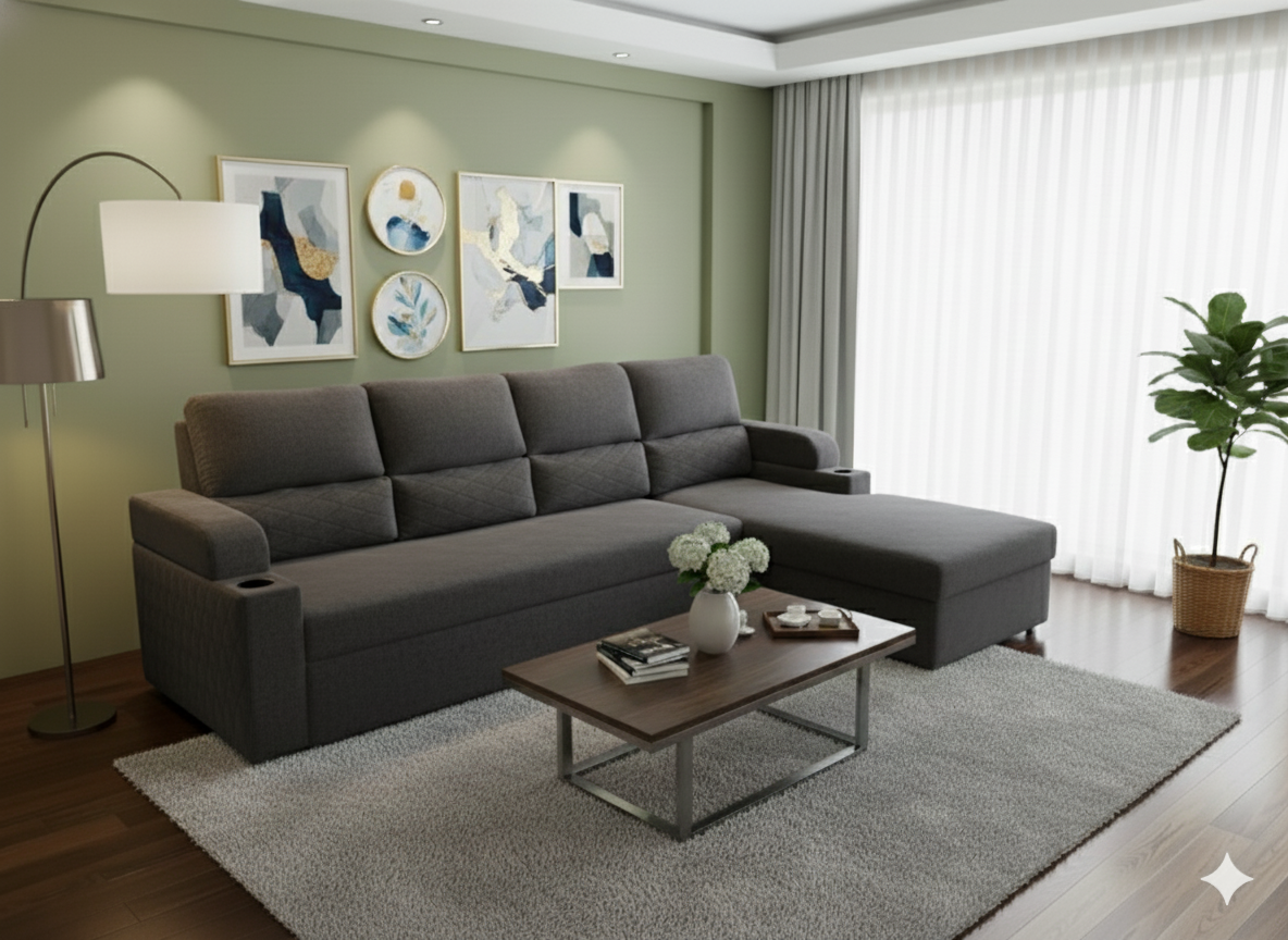 Soft Lux  ( 3+Lounger Fabric Sofa )