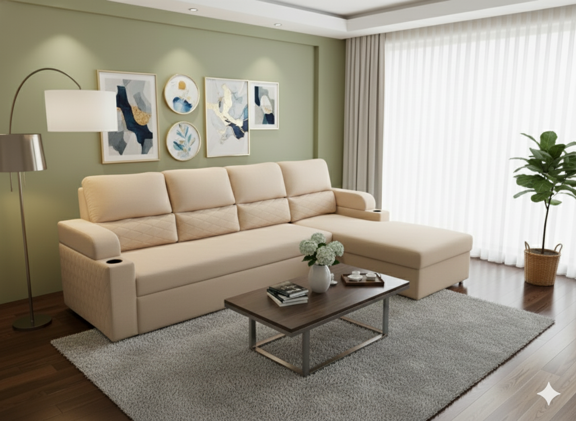 Soft Lux  ( 3+Lounger Fabric Sofa )