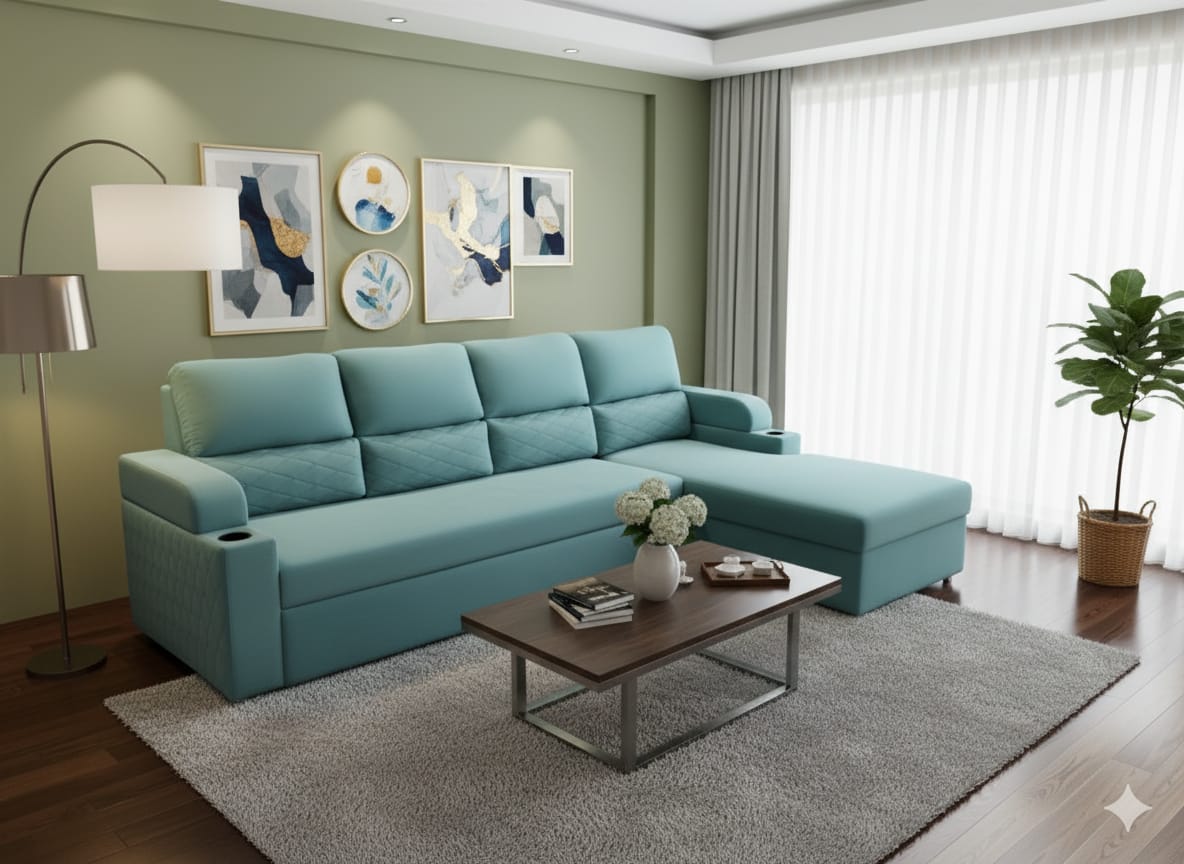 Soft Lux ( 3+Lounger Fabric Sofa )