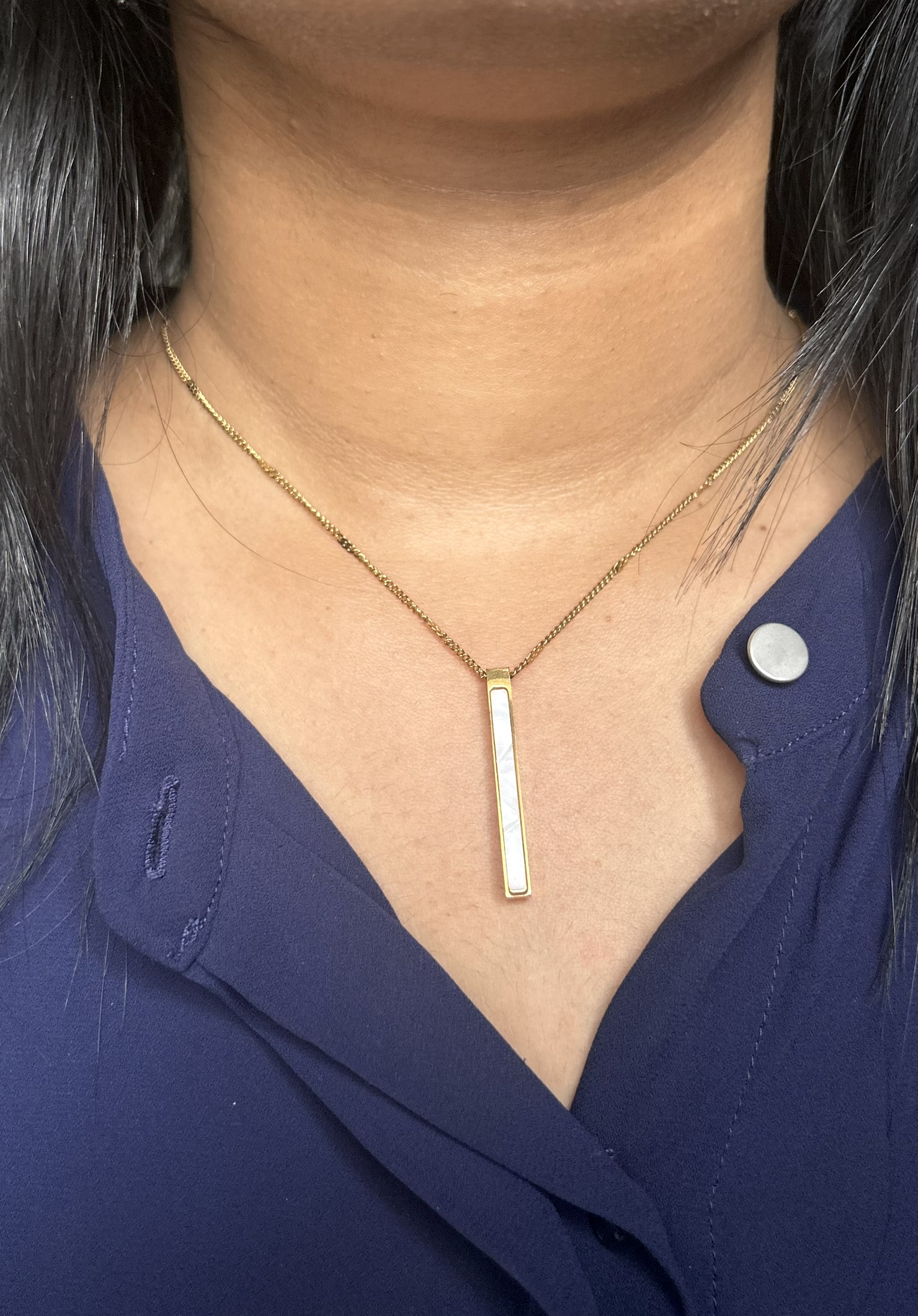 Gold Vertical Bar Necklace