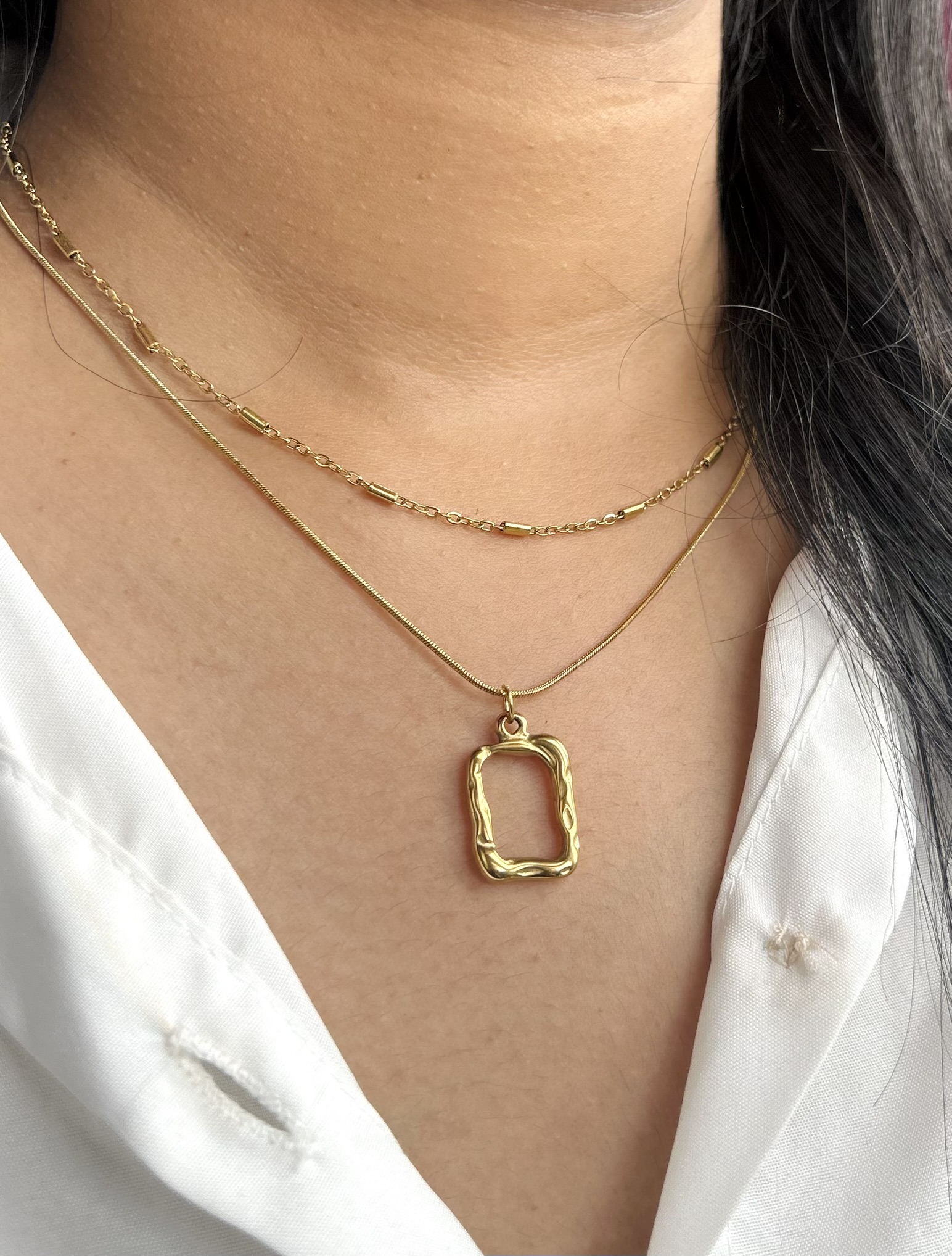 Gold Plated Layered Necklace Set