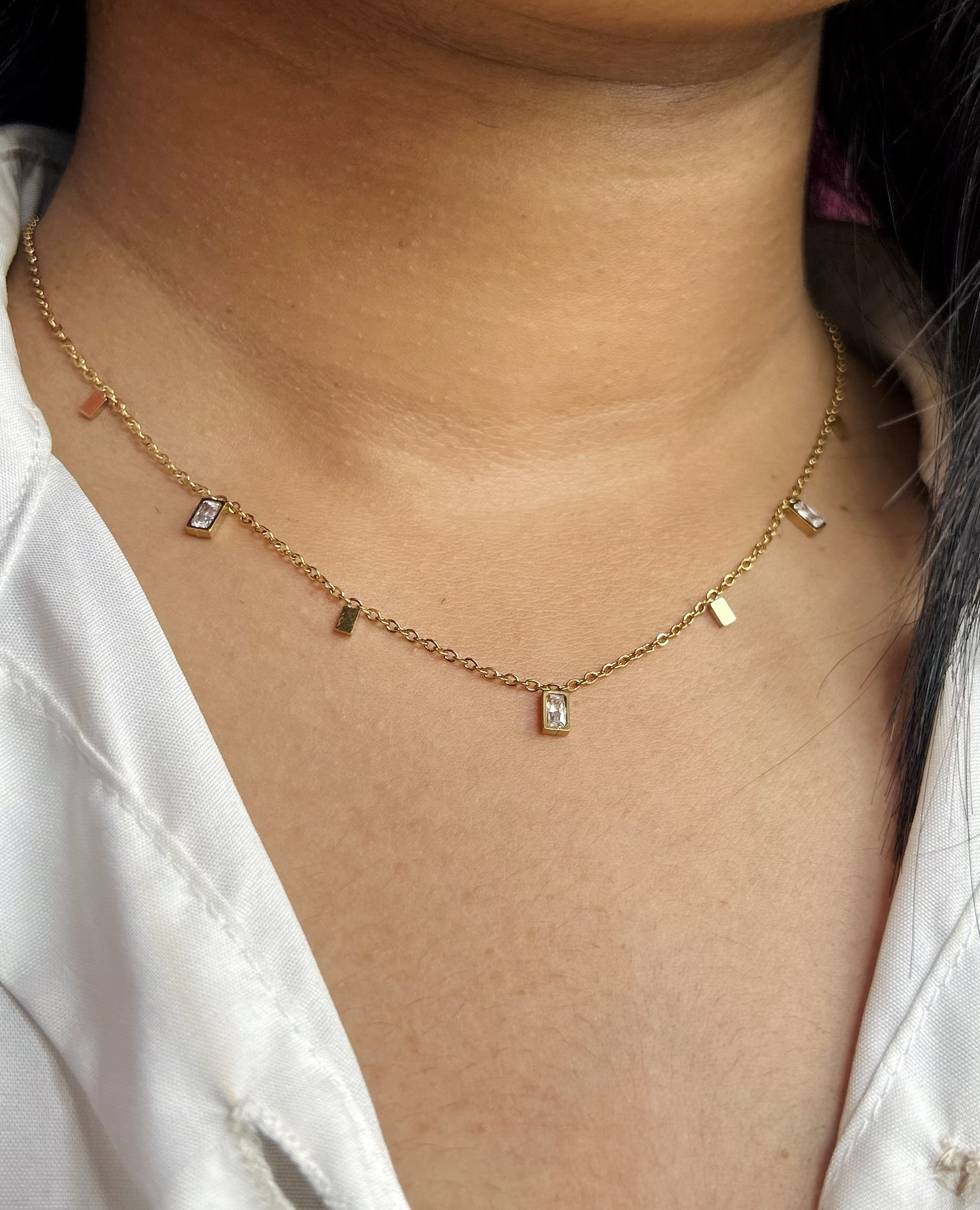 Gold Plated Delicate Chain With Charm Pendant