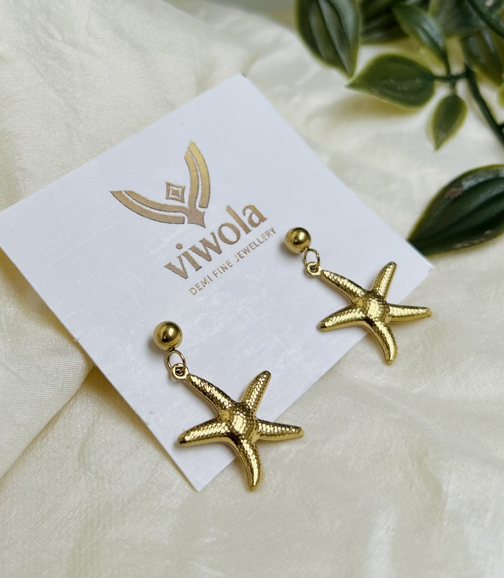 Gold Plated Starfish Earrings