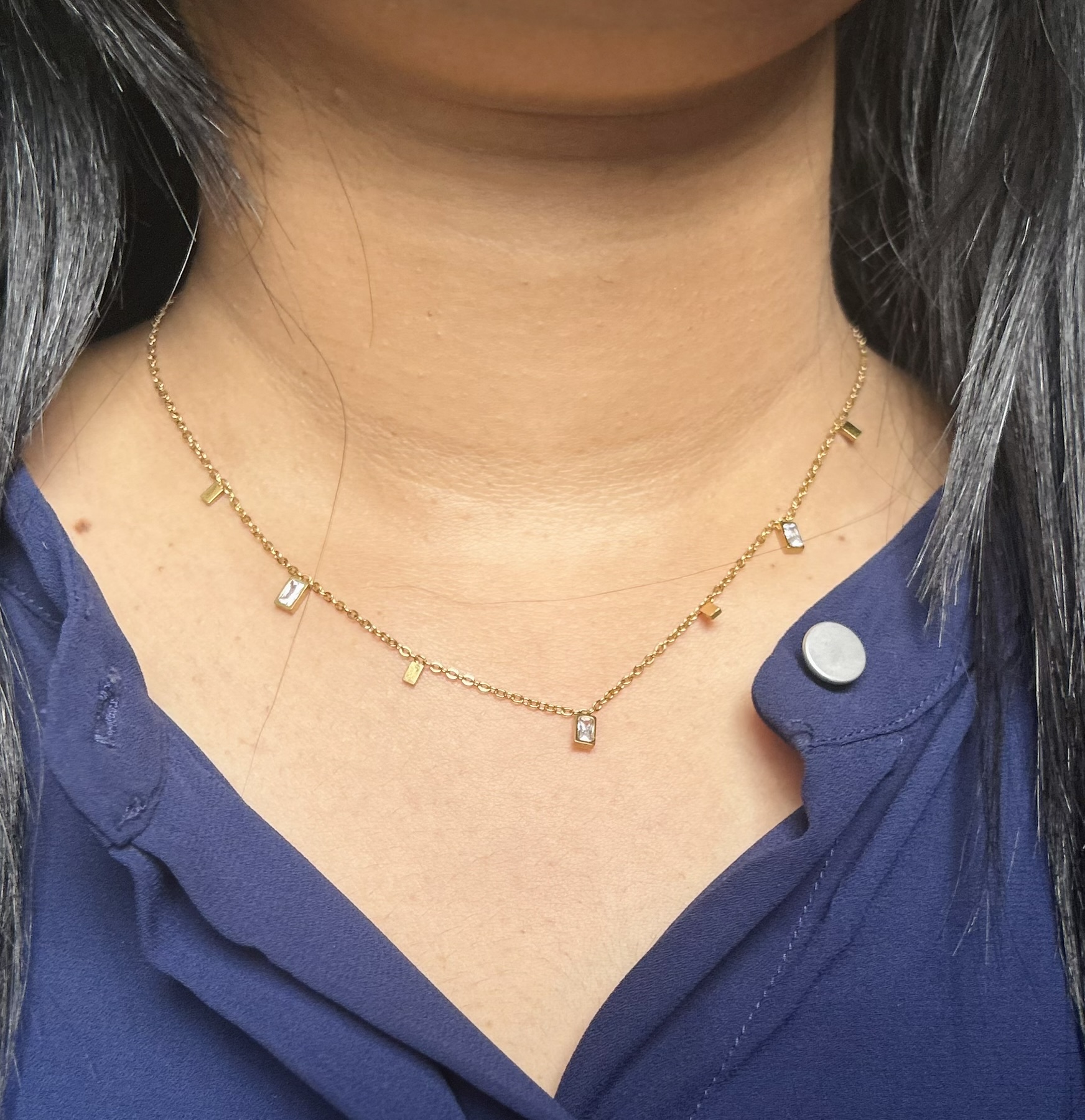 Gold Plated Delicate Chain With Charm Pendant