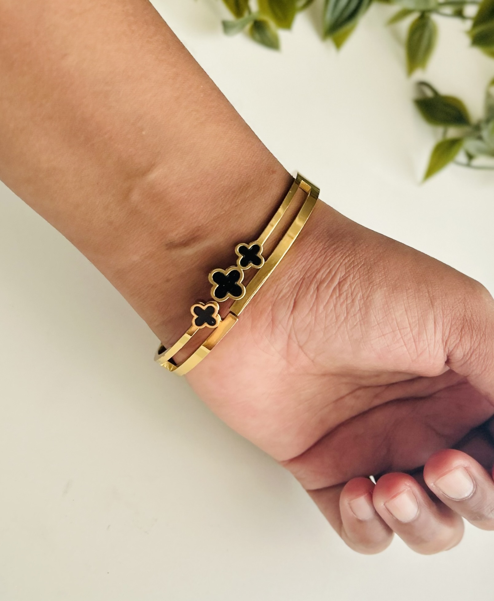 Gold Plated Clover Bracelet