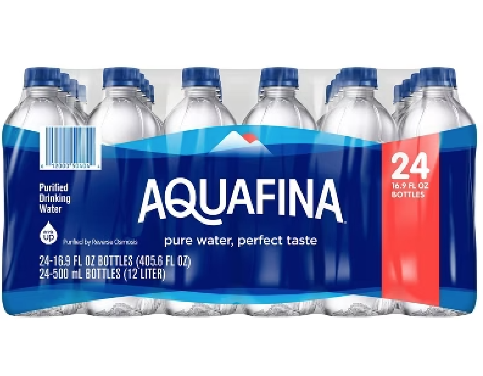 Aquafina Purified Drinking Water, 16.9 fl oz Bottles, 24-Pack