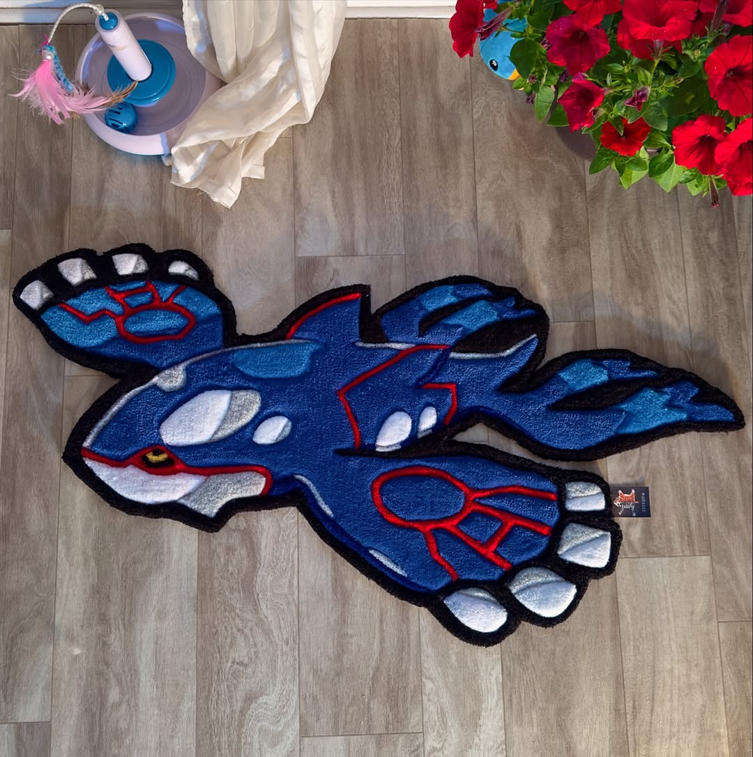Custom Kyogre Rug – Legendary Water-Type Pokémon Carpet for Collectors, Gamers & Anime Lovers