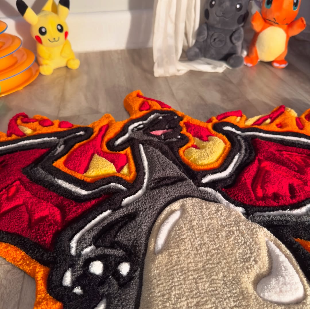Custom Shiny Charizard Rug – Pokémon Anime Carpet for Gamers & Collectors