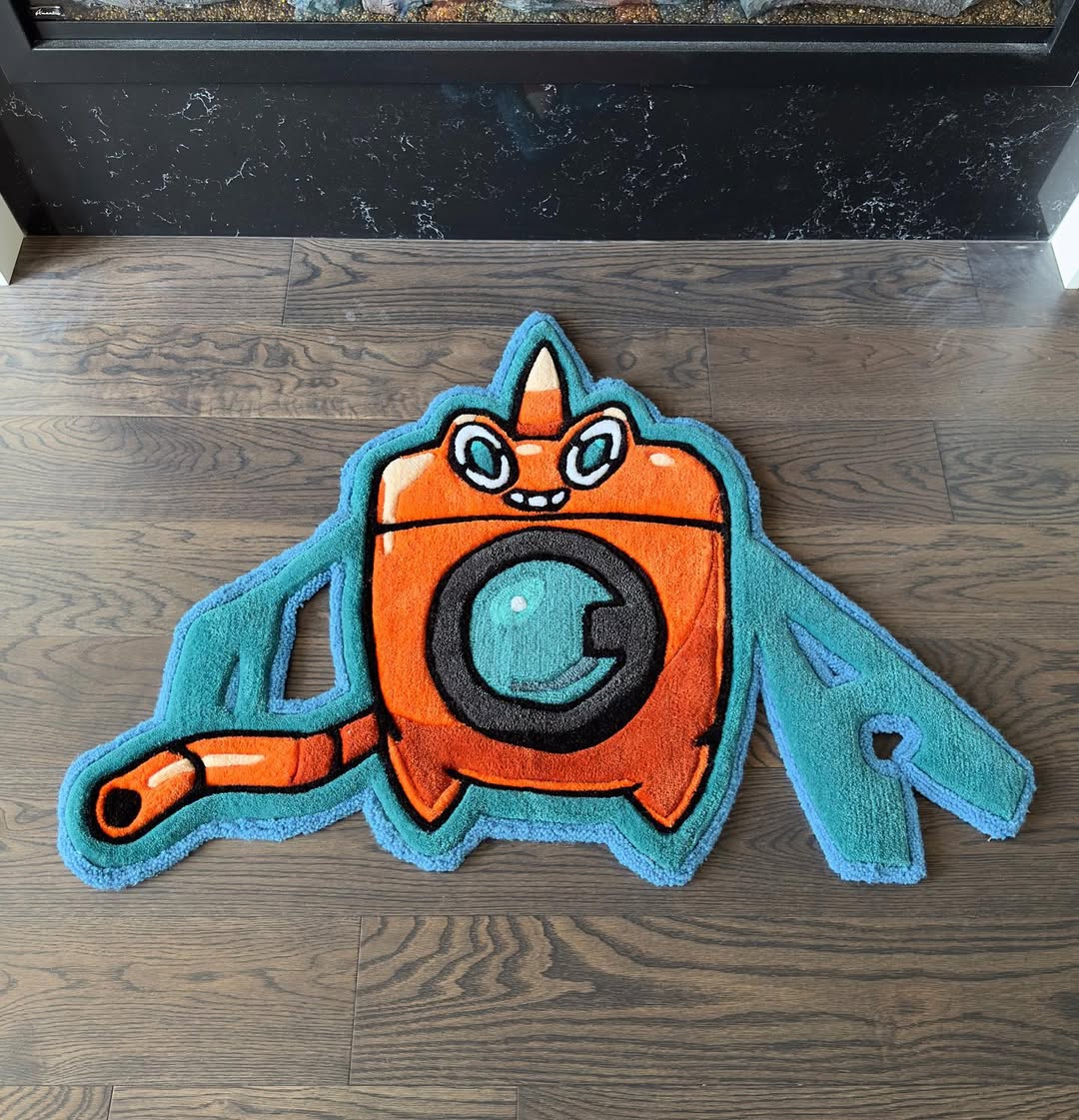 Custom Rotom Rug – Electric Ghost-Type Pokémon Carpet for Gamers, Collectors & Anime Fans