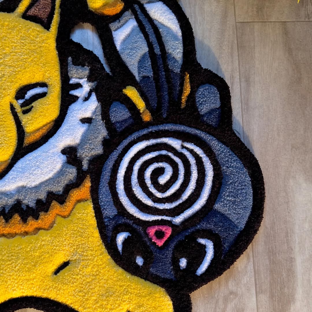 Custom Hypno & Tailwag Rug – Unique Pokémon Anime Carpet for Collectors, Gamers & Otaku