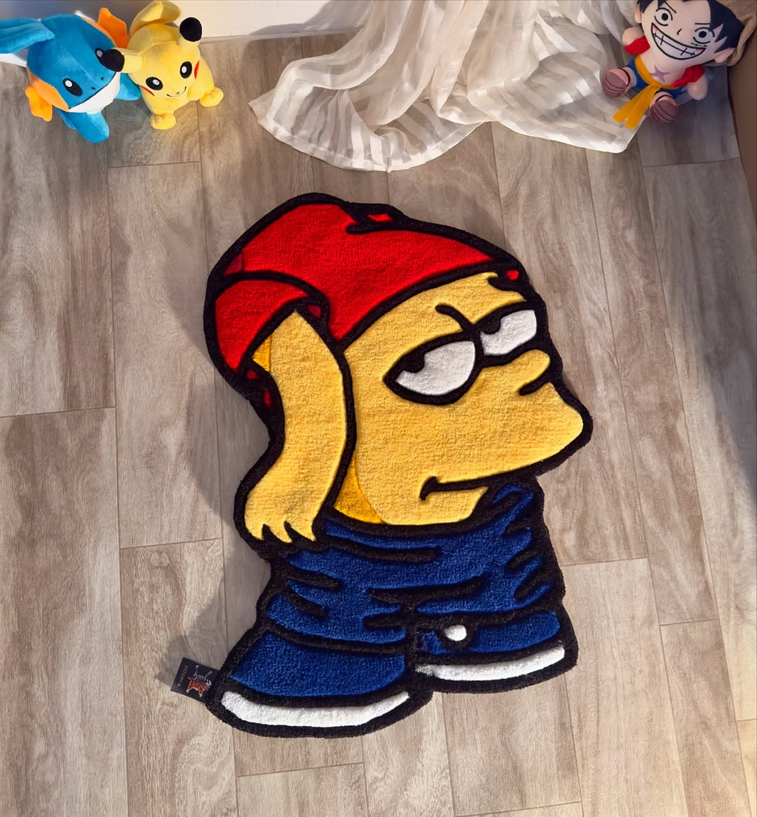 Custom Bart Simpson Rug – The Simpsons Anime-Style Carpet for Gamers, Collectors & Pop Culture Fans