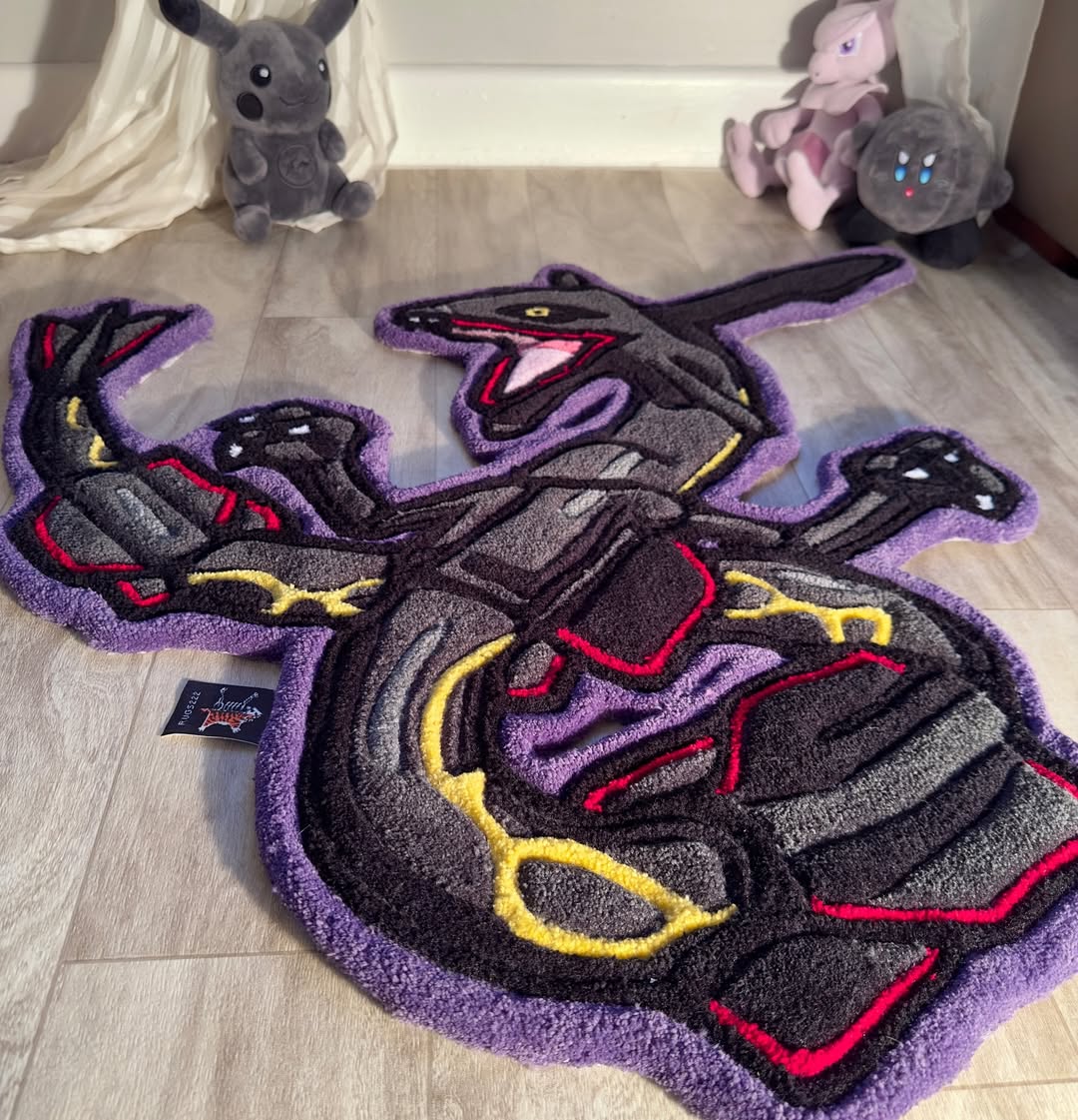 Custom Shiny Rayquaza Rug – Legendary Pokémon Anime Carpet for Gamers & Collectors