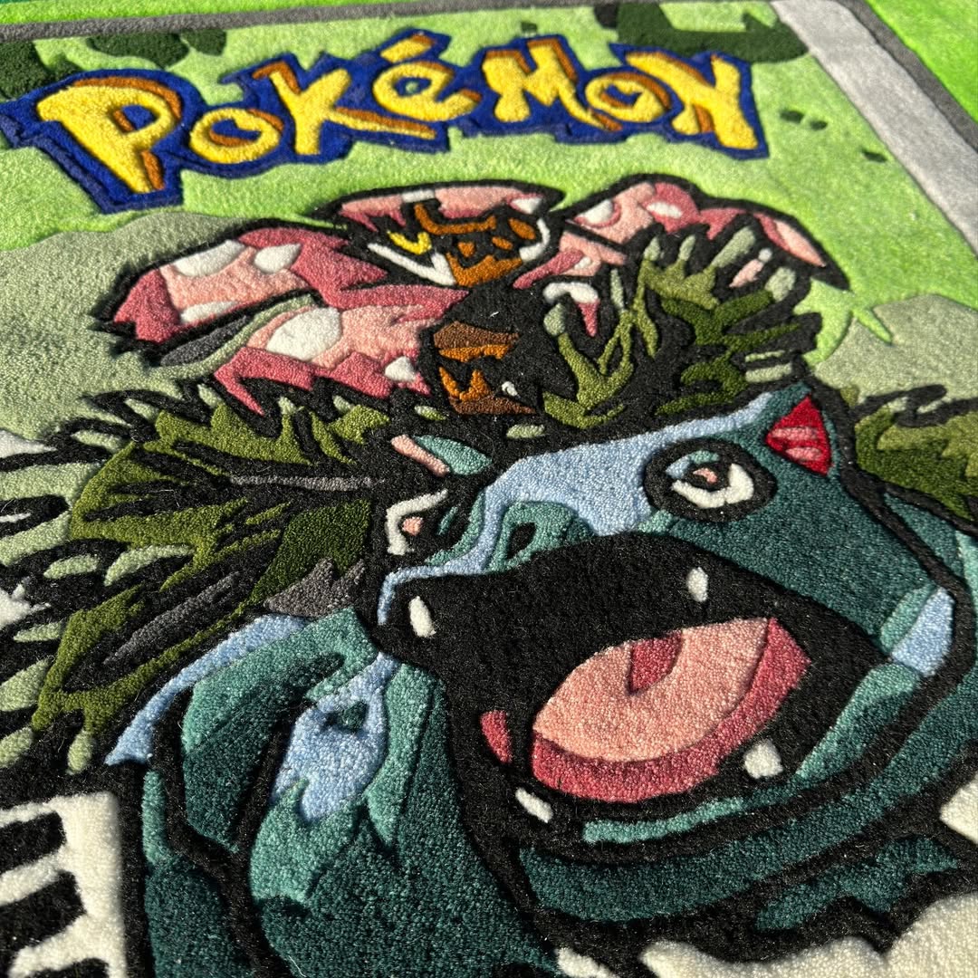 Custom Pokémon Venusaur Game Boy Cartridge Rug – Retro Gaming Carpet for Collectors, Gamers & Anime Fans