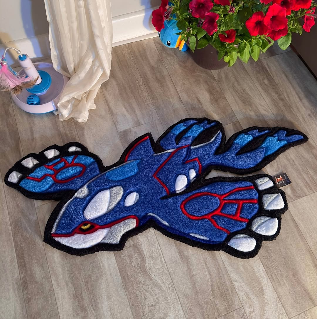 Custom Kyogre Rug – Legendary Water-Type Pokémon Carpet for Collectors, Gamers & Anime Lovers