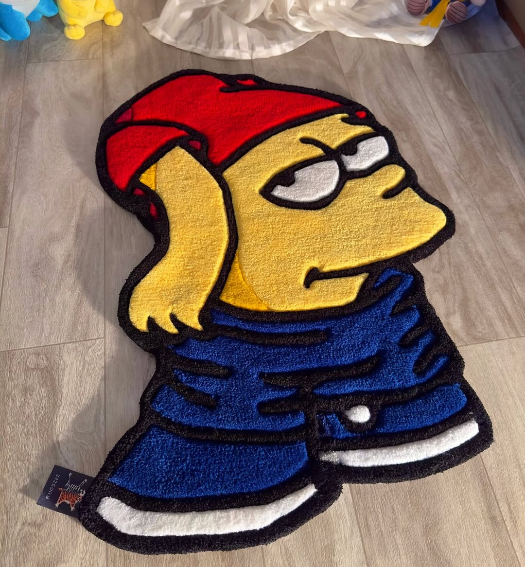 Custom Bart Simpson Rug – The Simpsons Anime-Style Carpet for Gamers, Collectors & Pop Culture Fans