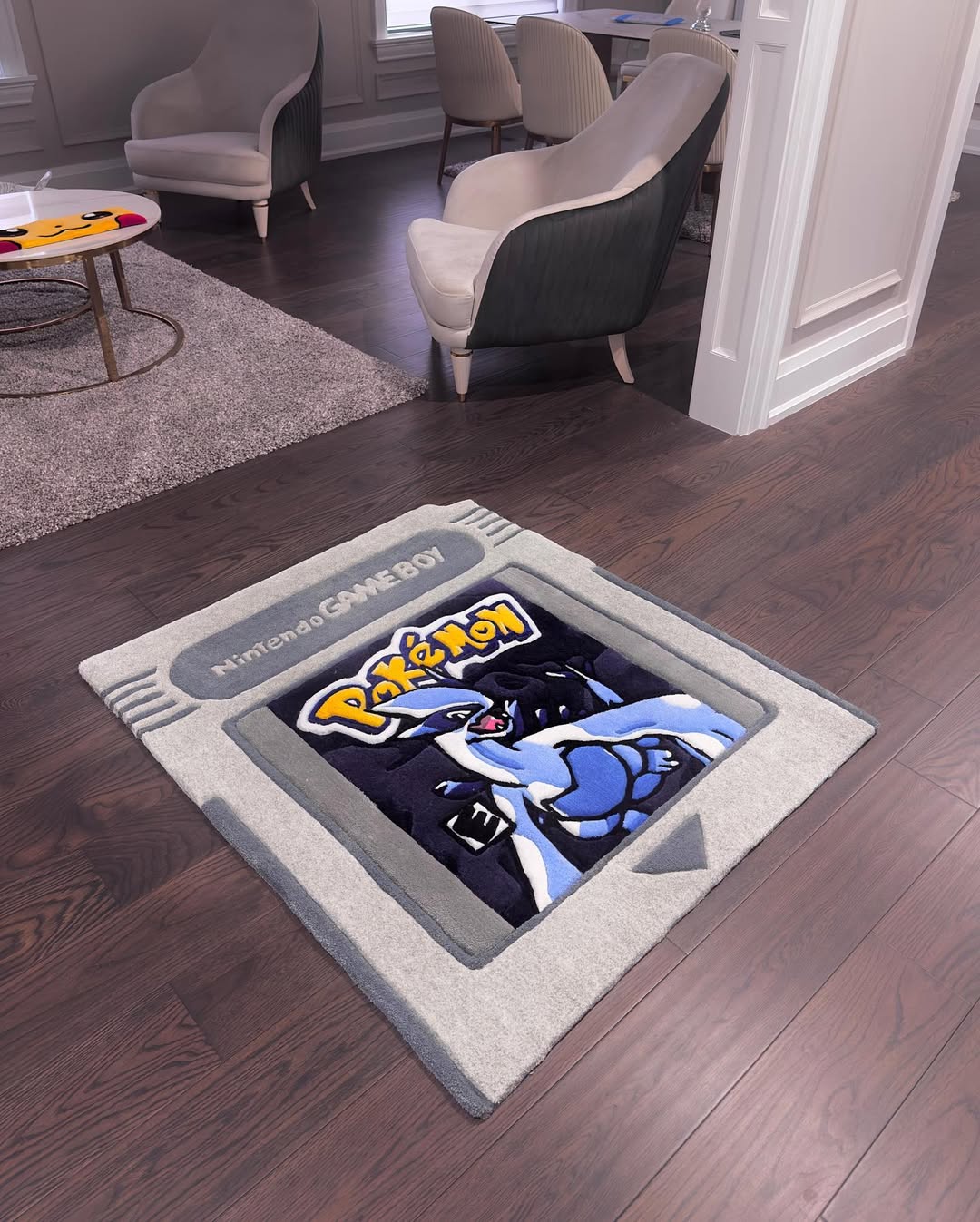 Custom Pokémon Silver Game Boy Cartridge Rug – Retro Gaming Carpet for Collectors, Gamers & Anime Fans