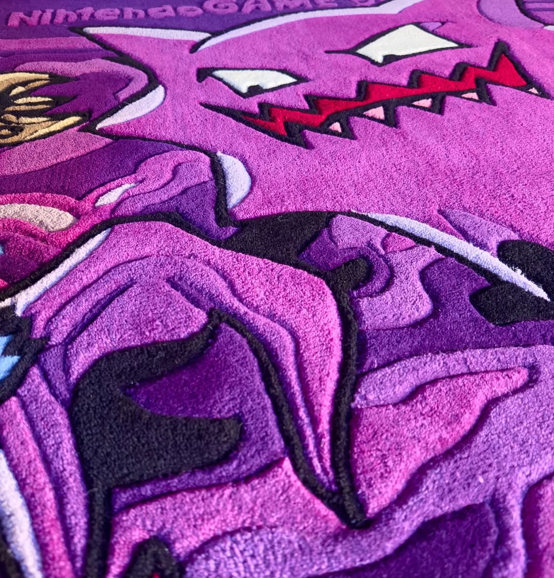 Custom Pokémon Haunter and Totodile Game Boy Cartridge Rug – Retro Gaming Carpet for Collectors, Gamers & Anime Fans