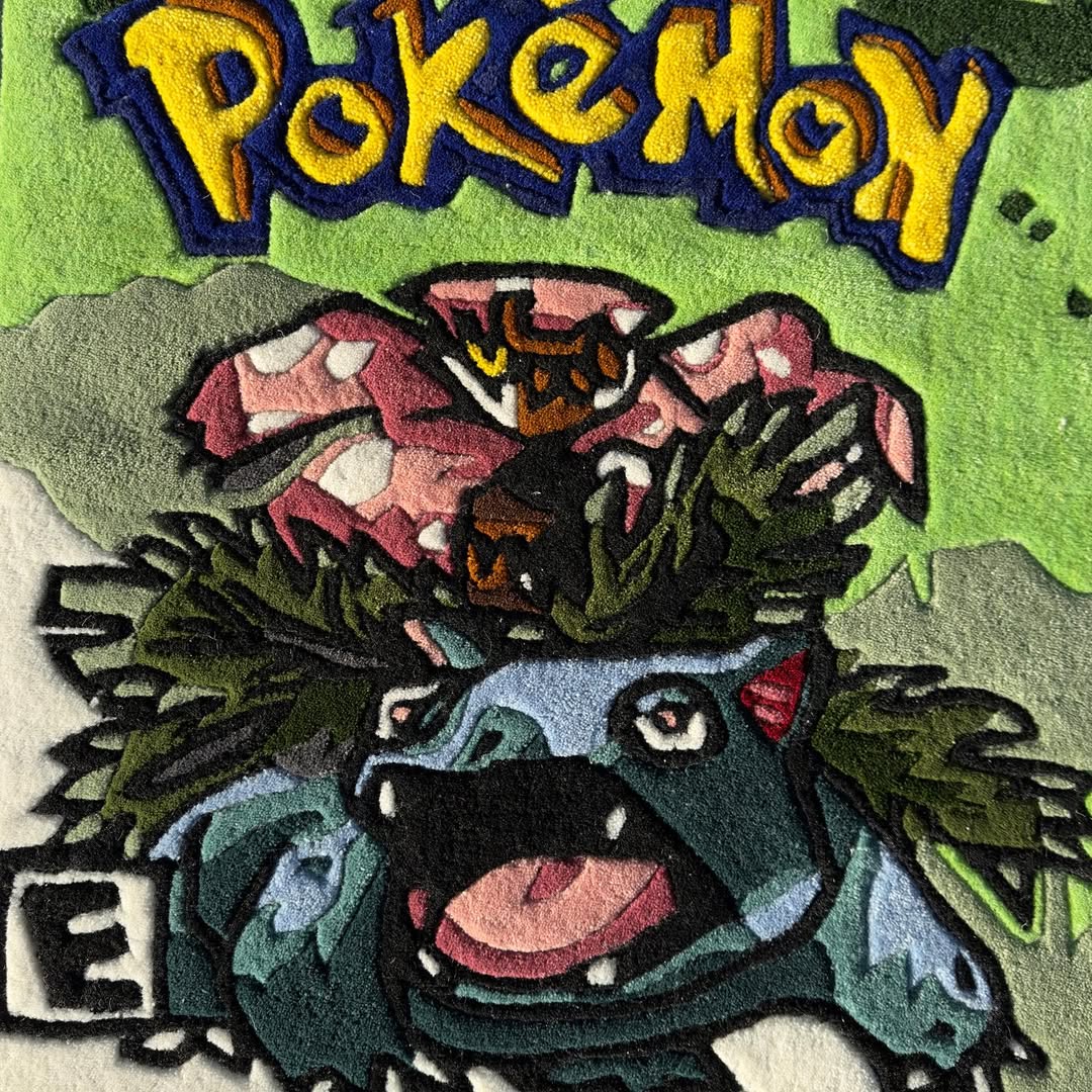 Custom Pokémon Venusaur Game Boy Cartridge Rug – Retro Gaming Carpet for Collectors, Gamers & Anime Fans