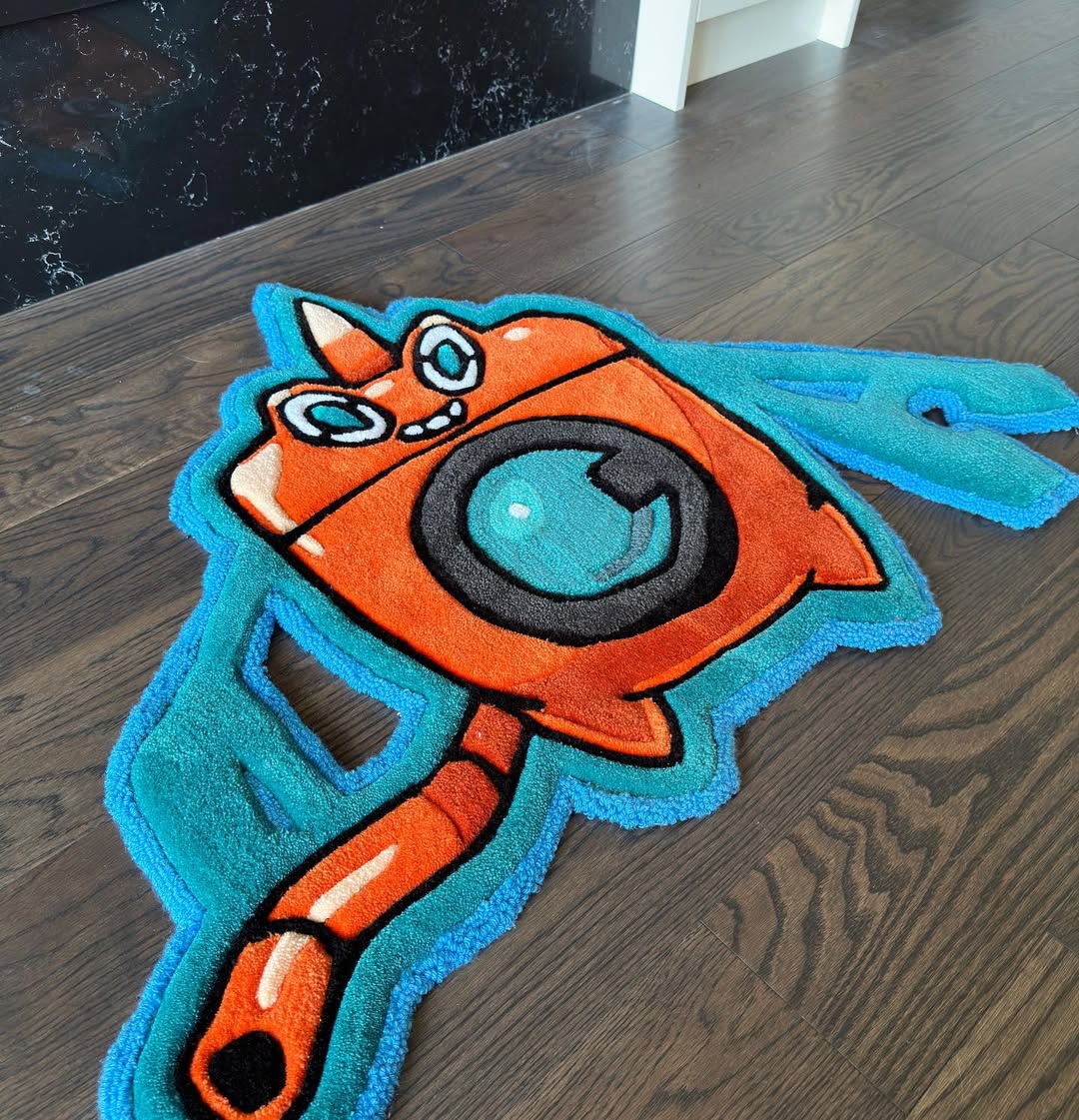 Custom Rotom Rug – Electric Ghost-Type Pokémon Carpet for Gamers, Collectors & Anime Fans