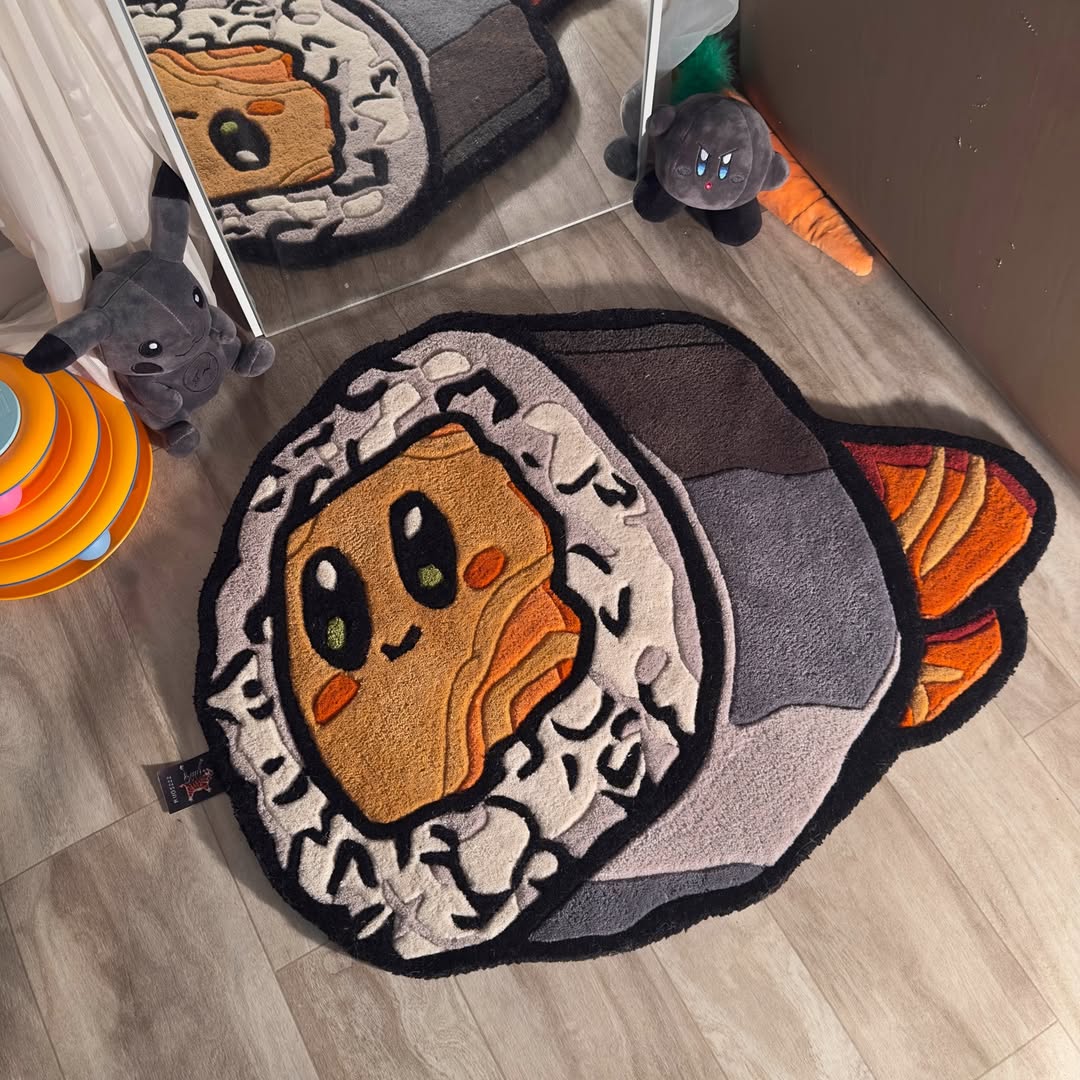 Custom Cute Salmon Sushi Rug – Cute Japanese Food Carpet for Anime Lovers, Home Decor & Gamers