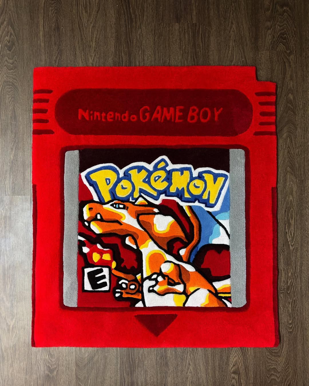 Custom Pokémon Charizard Game Boy Cartridge Rug – Retro Gaming Carpet for Collectors, Gamers & Anime Fans