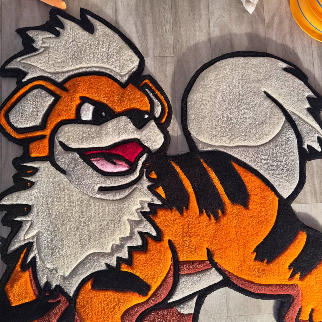 Custom Growlithe Rug – Pokémon Anime Carpet for Gamers & Collectors