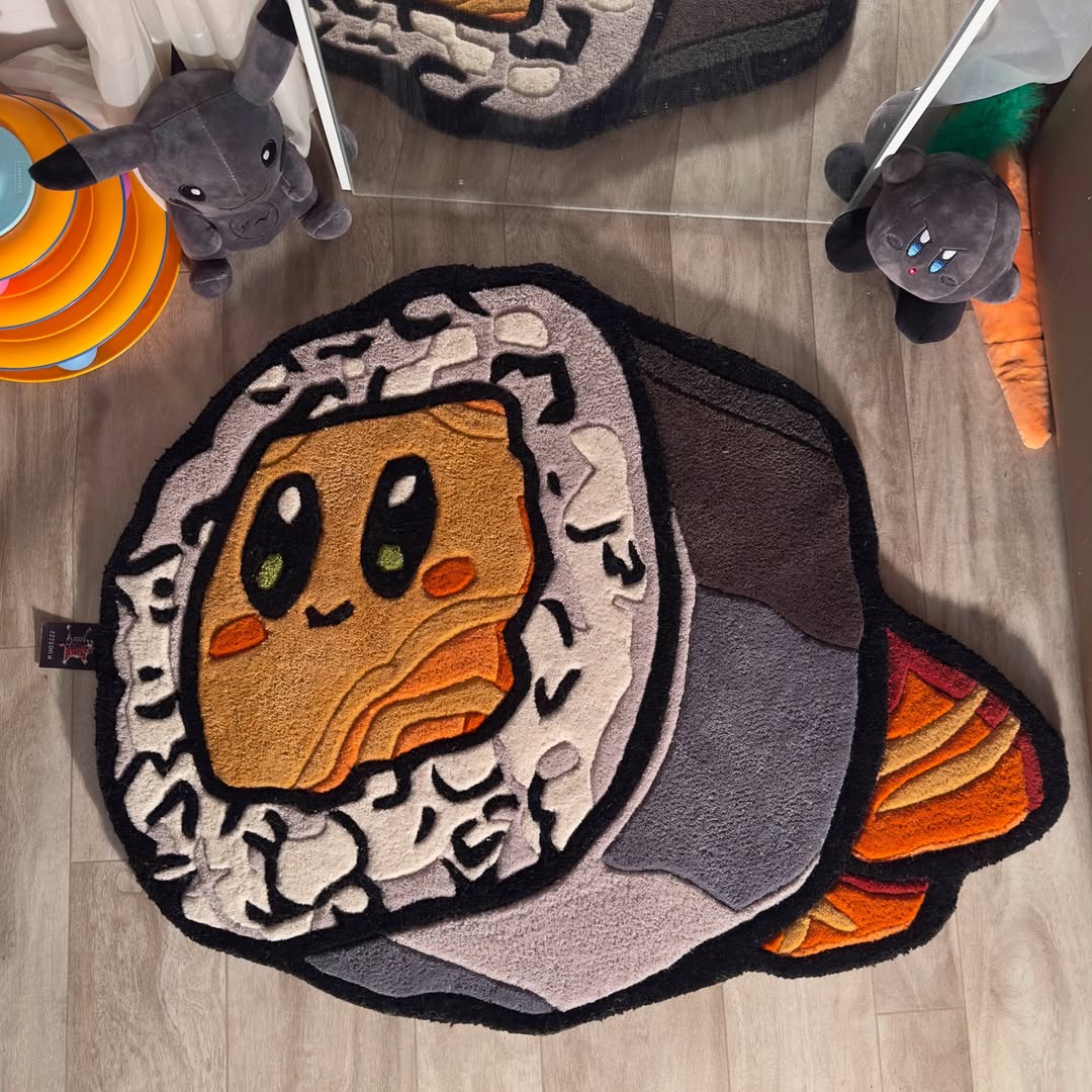 Custom Cute Salmon Sushi Rug – Cute Japanese Food Carpet for Anime Lovers, Home Decor & Gamers