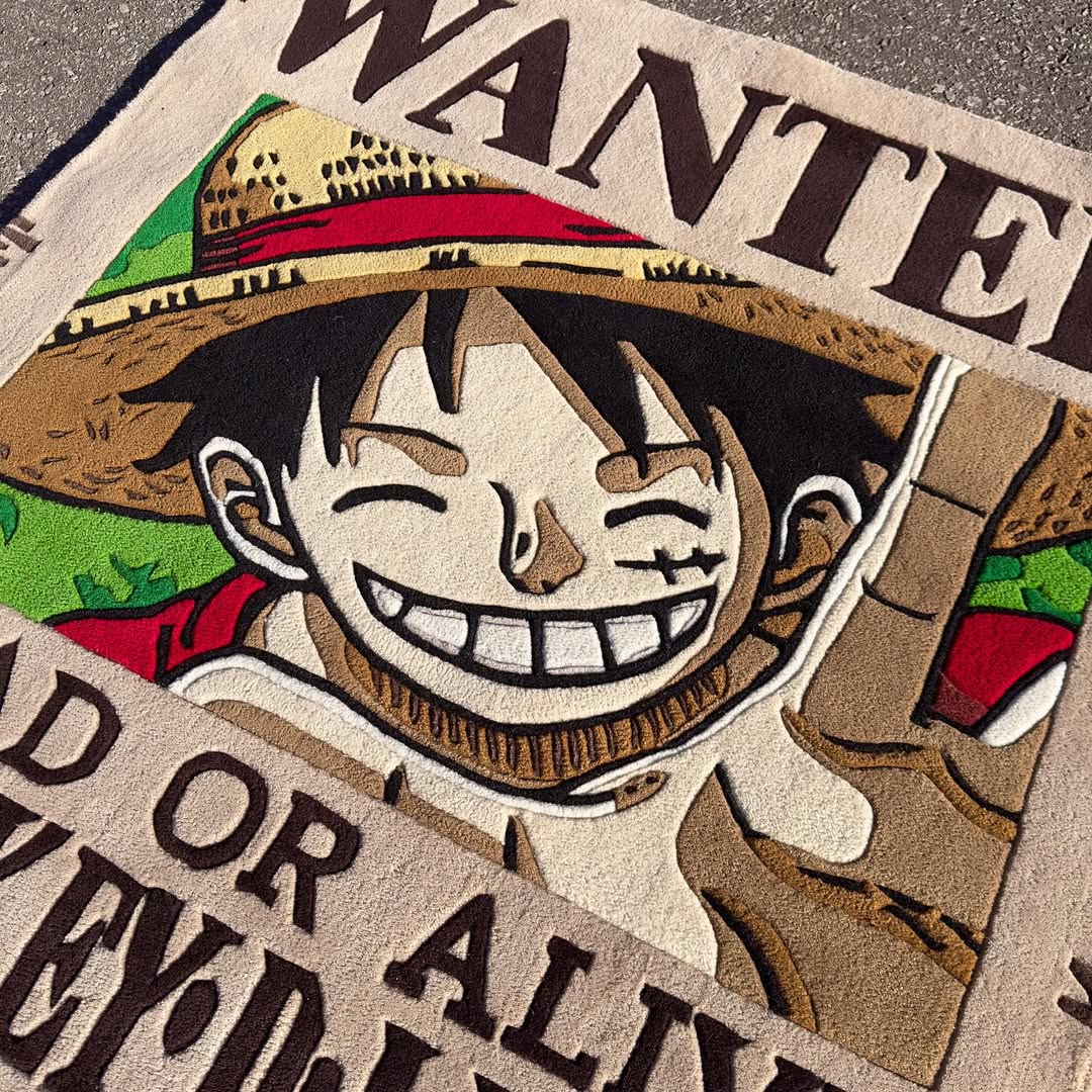 Custom Wanted Luffy Rug – One Piece Anime Carpet for Otaku, Gamers & Collectors