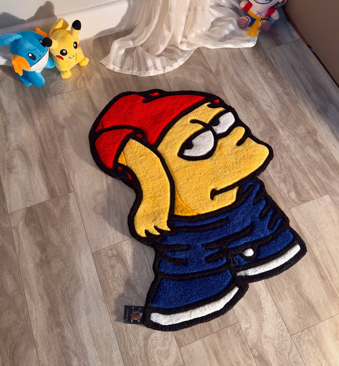 Custom Bart Simpson Rug – The Simpsons Anime-Style Carpet for Gamers, Collectors & Pop Culture Fans