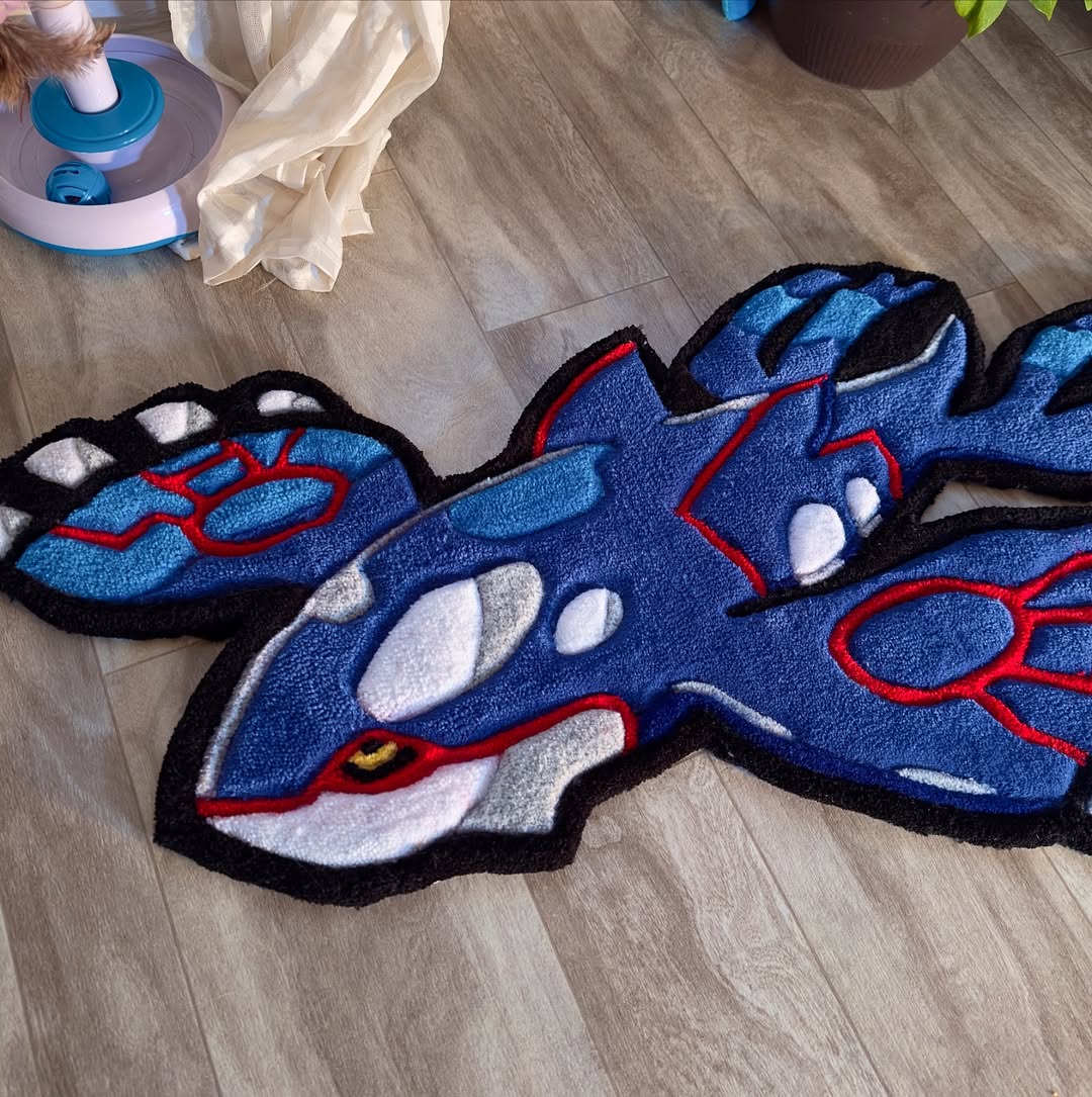 Custom Kyogre Rug – Legendary Water-Type Pokémon Carpet for Collectors, Gamers & Anime Lovers