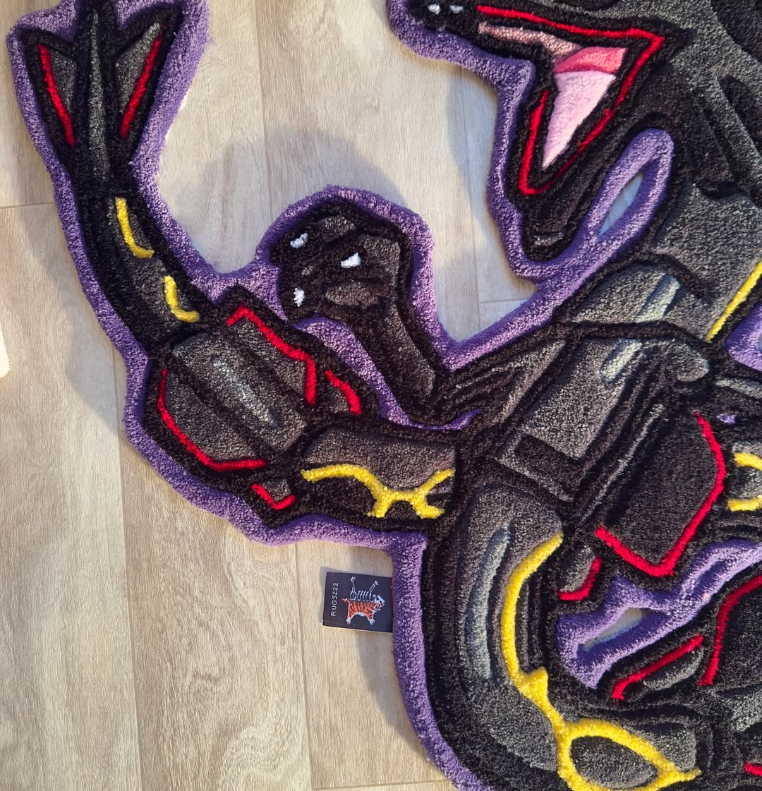 Custom Shiny Rayquaza Rug – Legendary Pokémon Anime Carpet for Gamers & Collectors