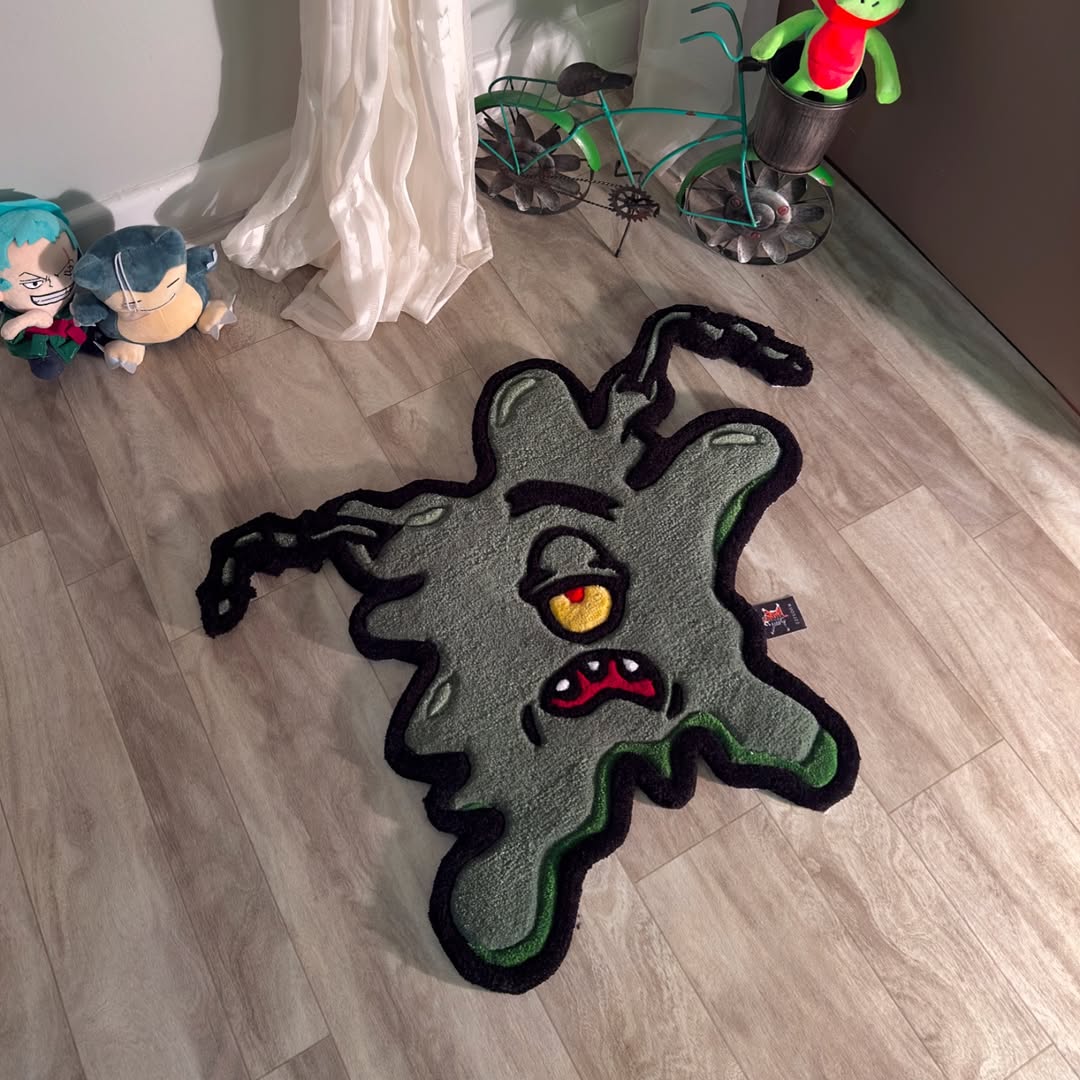 Custom Flattened Plankton Rug – Funny SpongeBob-Inspired Cartoon Carpet for Home, Gamers & Animation Fans