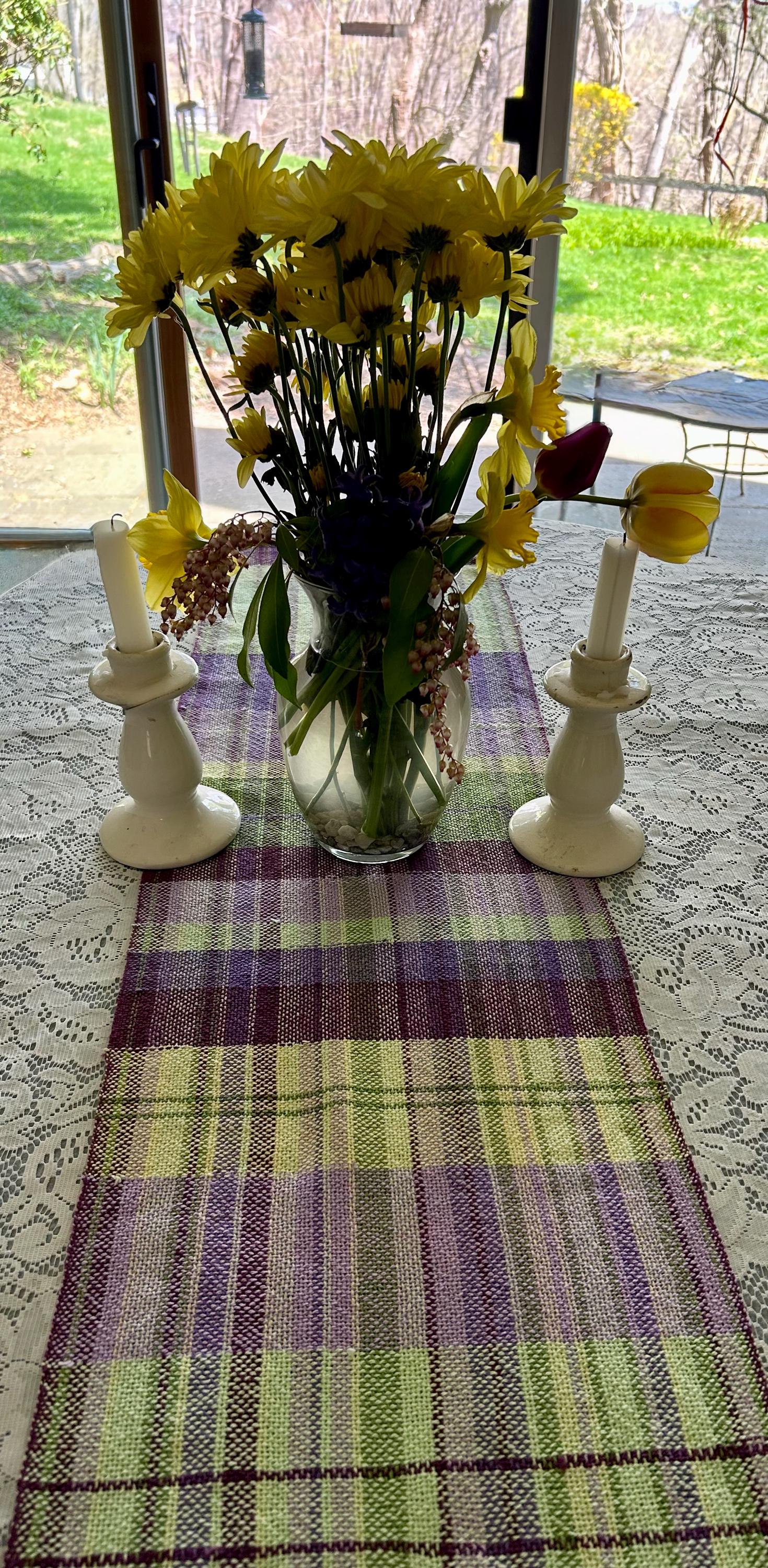 Handwoven Table Runner & Napkins: Tencel Linen Cotton Set